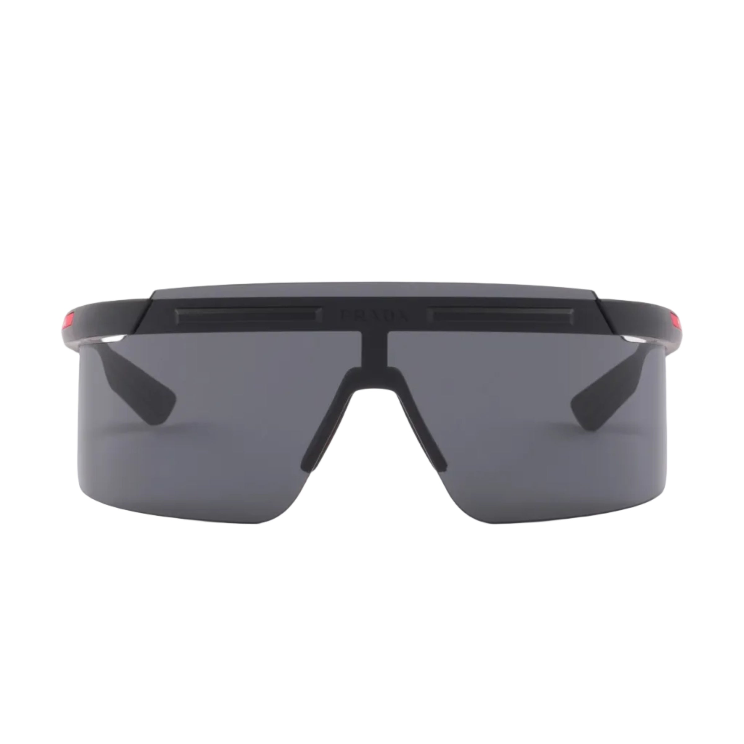 Prada Men Rimless  Frame Opaque Black Sunglasses