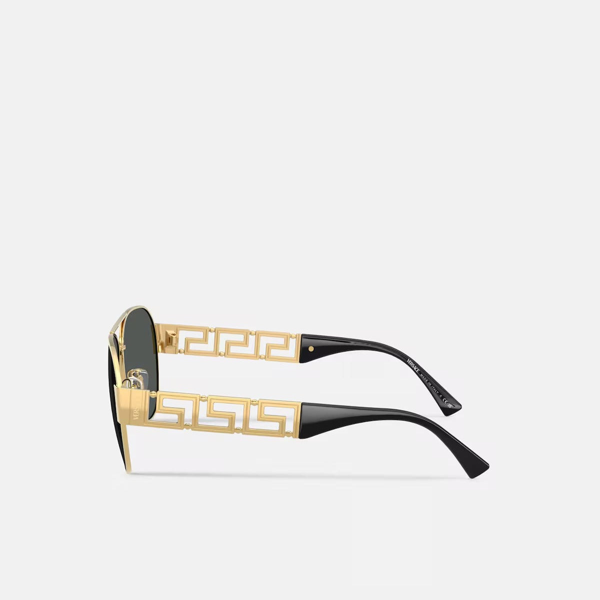 Versace Men Pilot Frame Shiny Metallic Gold Sunglasses