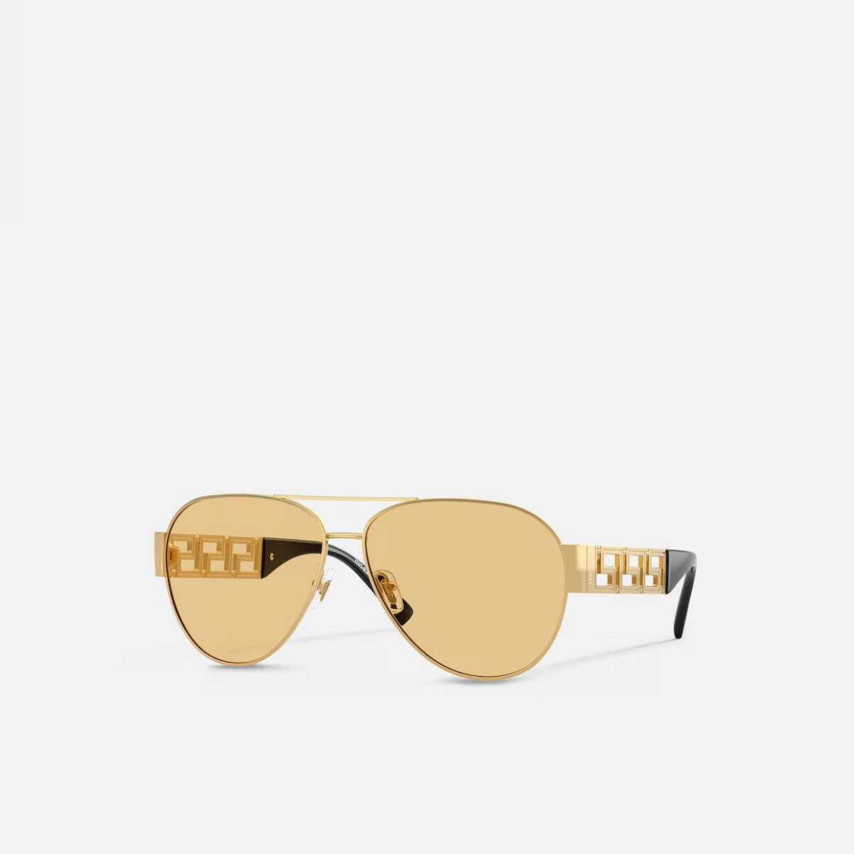 Versace Men Pilot Frame Metallic Gold Sunglasses