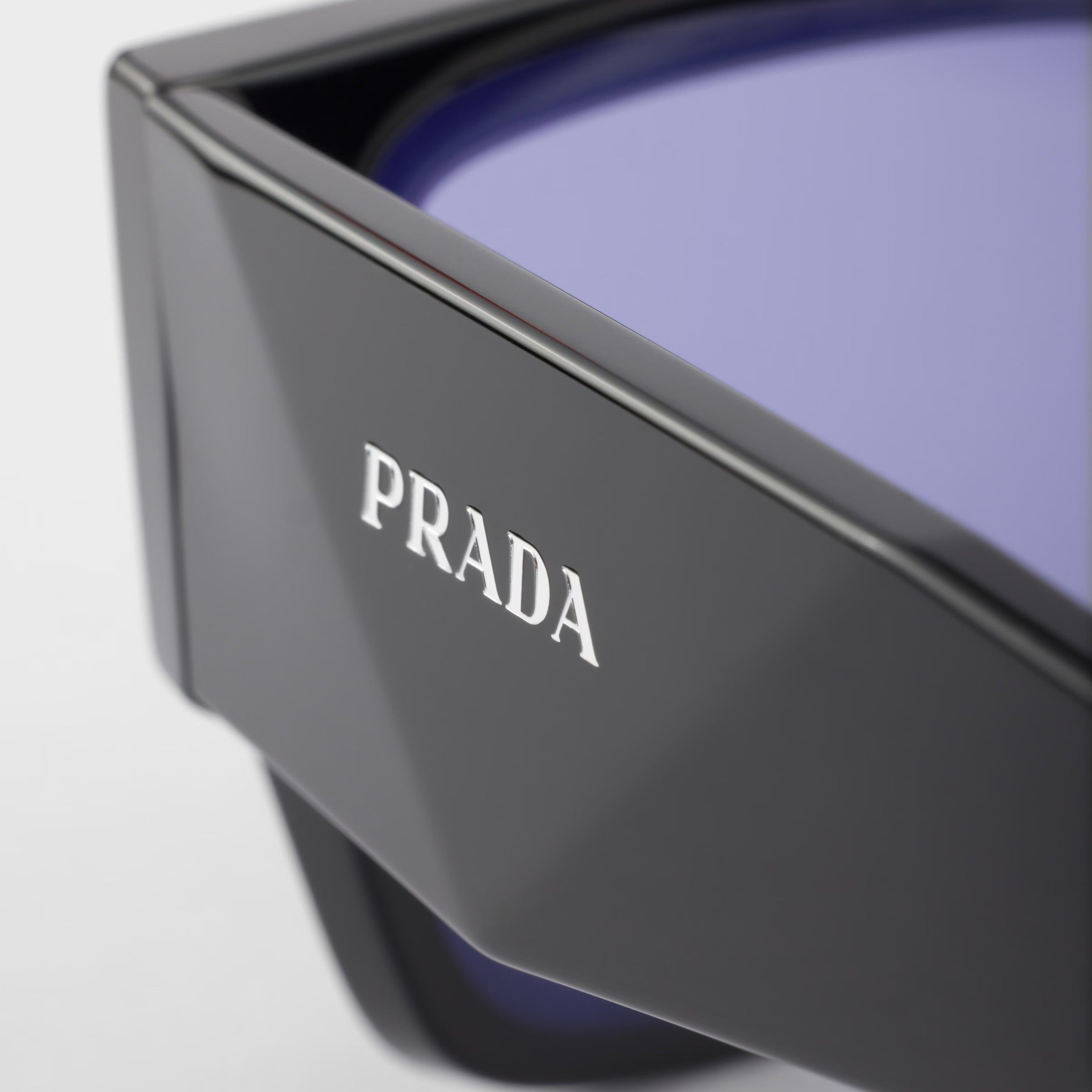 Prada Men Sqaure Frame Shiny Deep Black Sunglasses