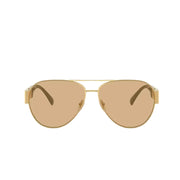Versace Men Pilot Frame Metallic Gold Sunglasses