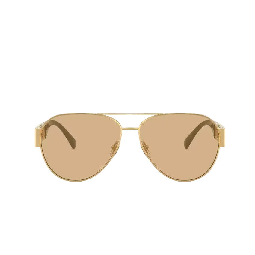 Versace Men Pilot Frame Metallic Gold Sunglasses