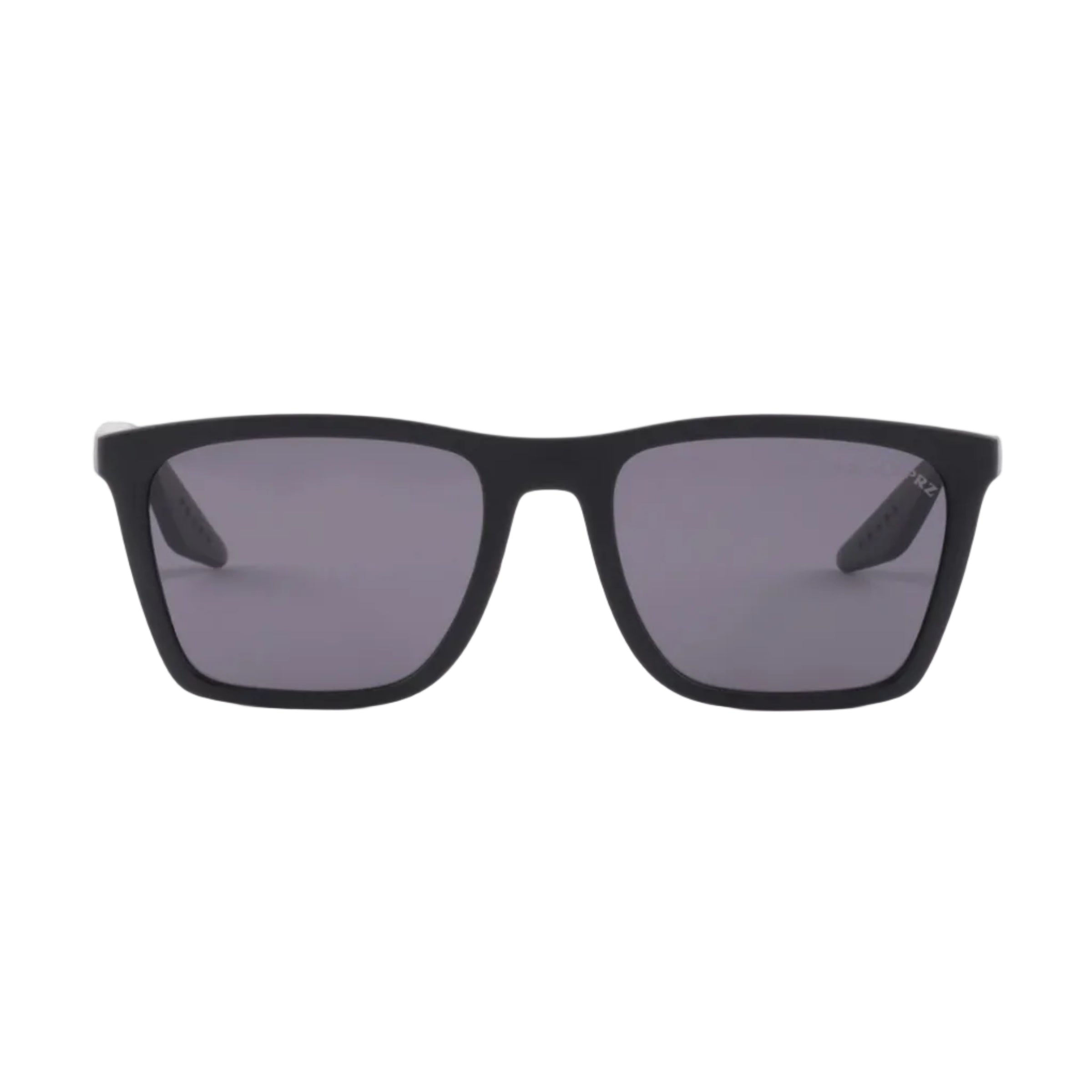 Prada Men Square Frame Shiny Opaque Black Sunglasses