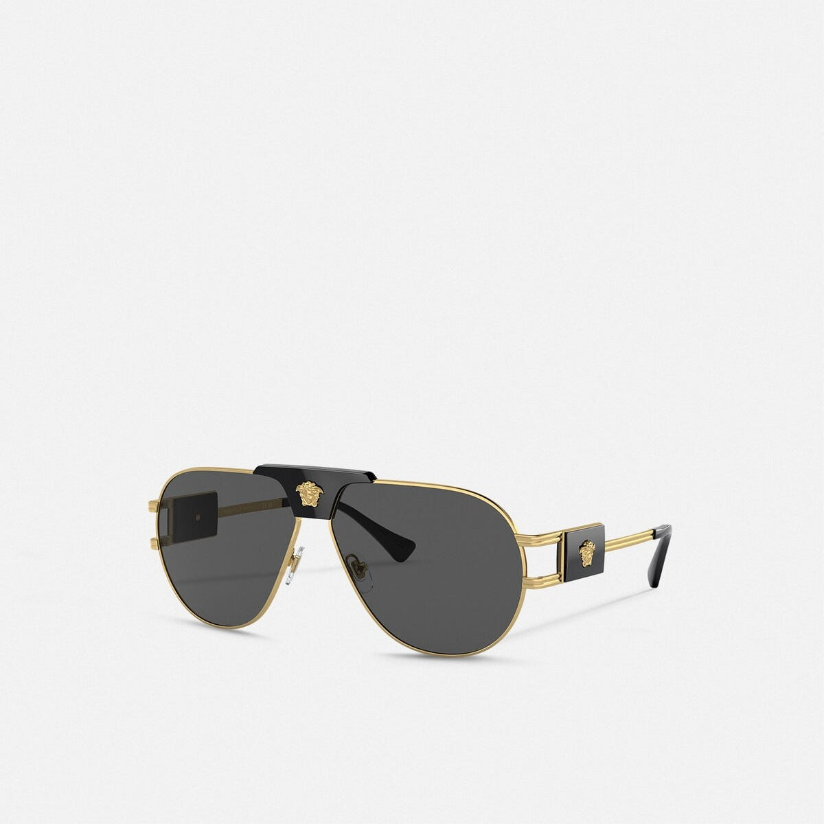 Versace Men Pilot Frame Metallic Gold Sunglasses