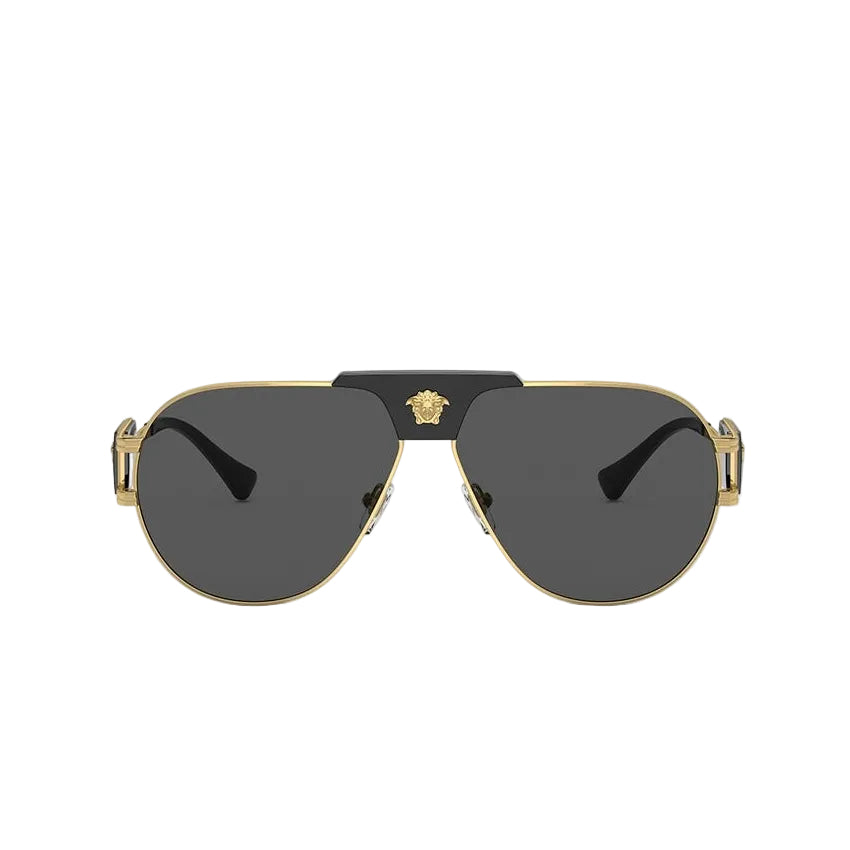 Versace Men Pilot Frame Metallic Gold Sunglasses