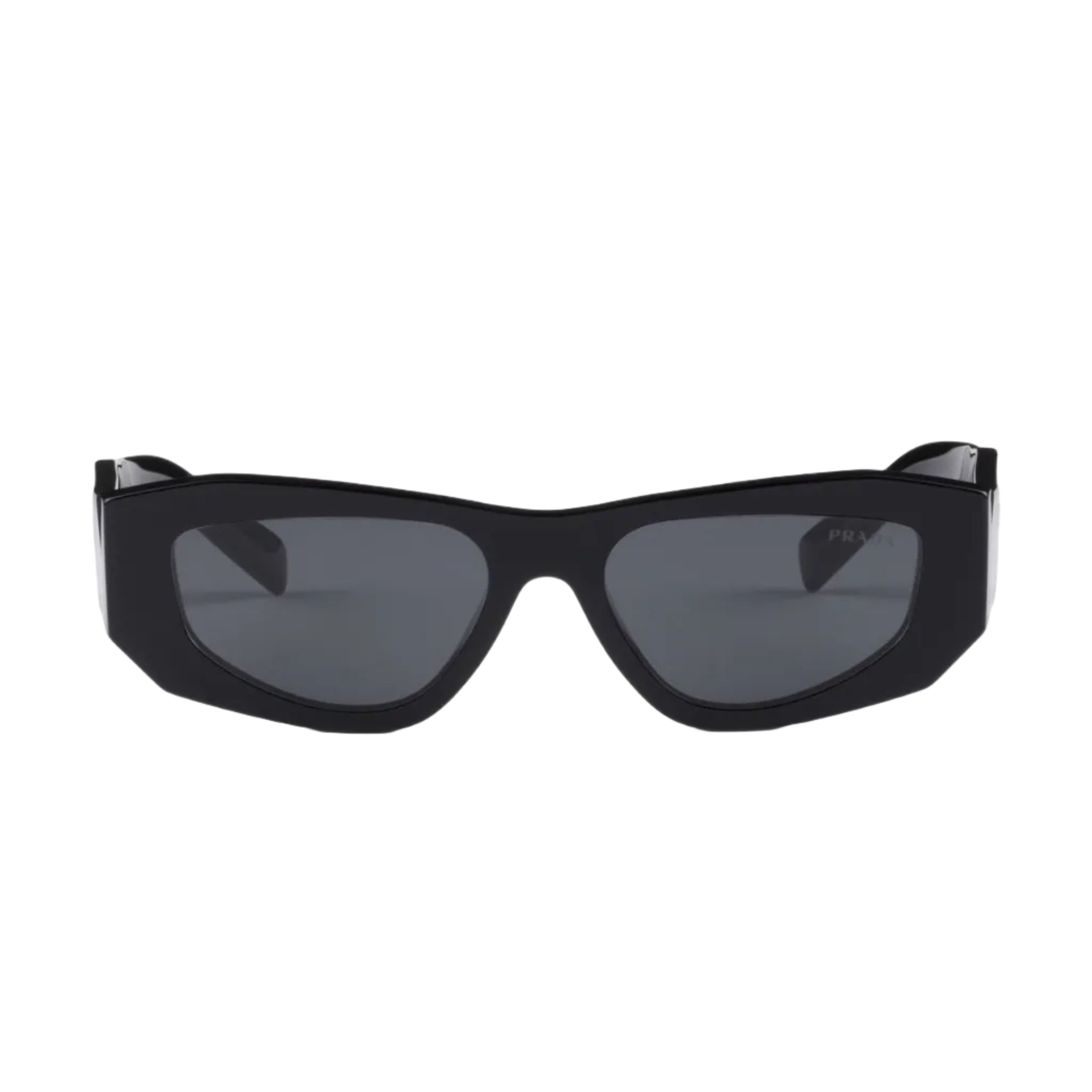 Prada Men Geometric Frame Matte Black Sunglasses