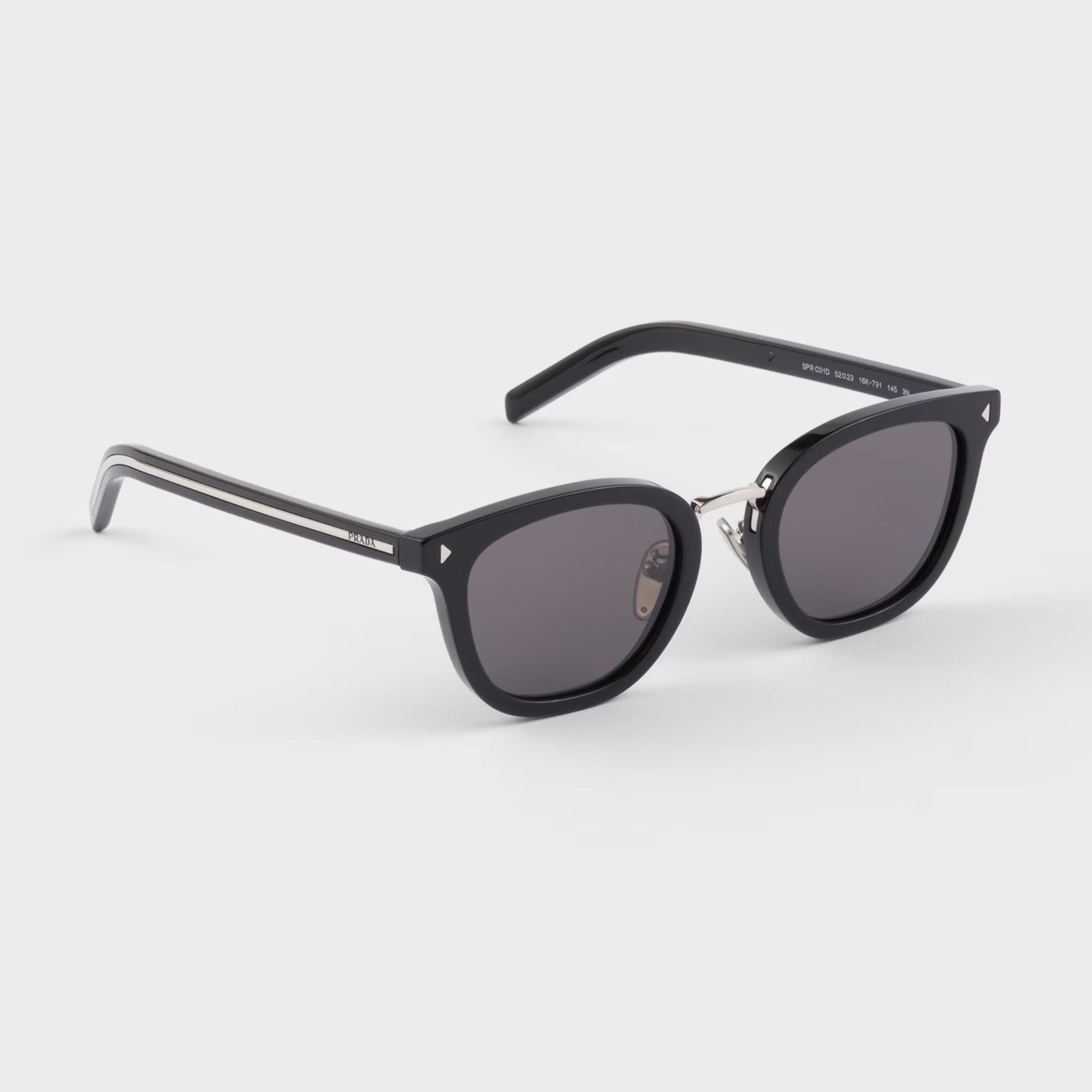 Prada Men Pantos Frame Shiny Deep Black Sunglasses