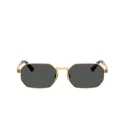 Versace Men Rectangular Frame Shiny Metallic Gold Sunglasses