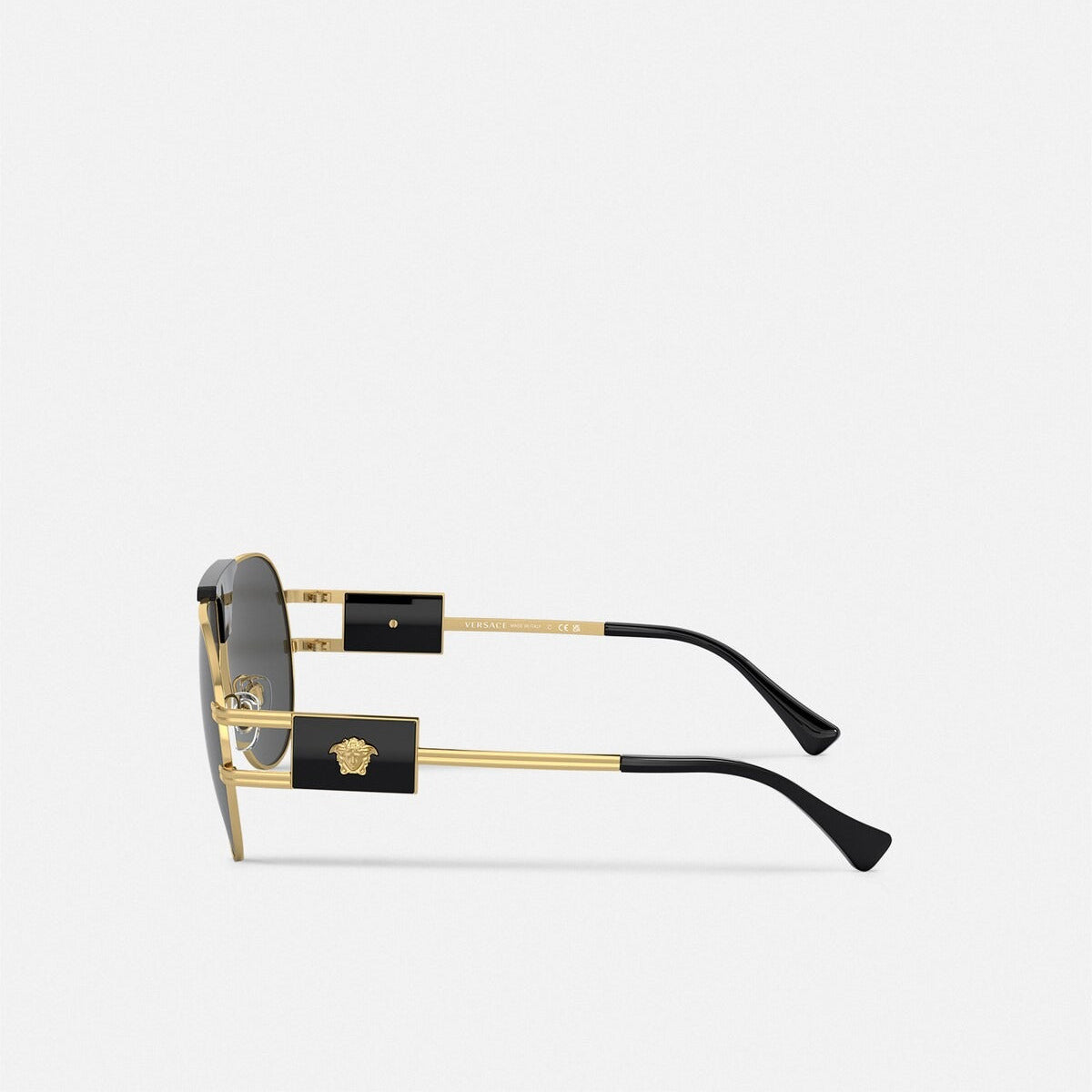 Versace Men Pilot Frame Metallic Gold Sunglasses
