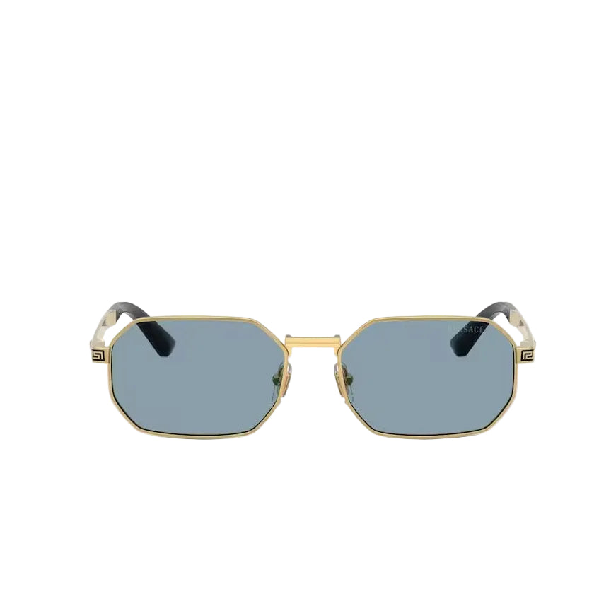 Versace Rectangular Frame Shiny Gold Sunglasses