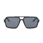 Prada Men Rectangular Frame Rubberized Black Sunglasses