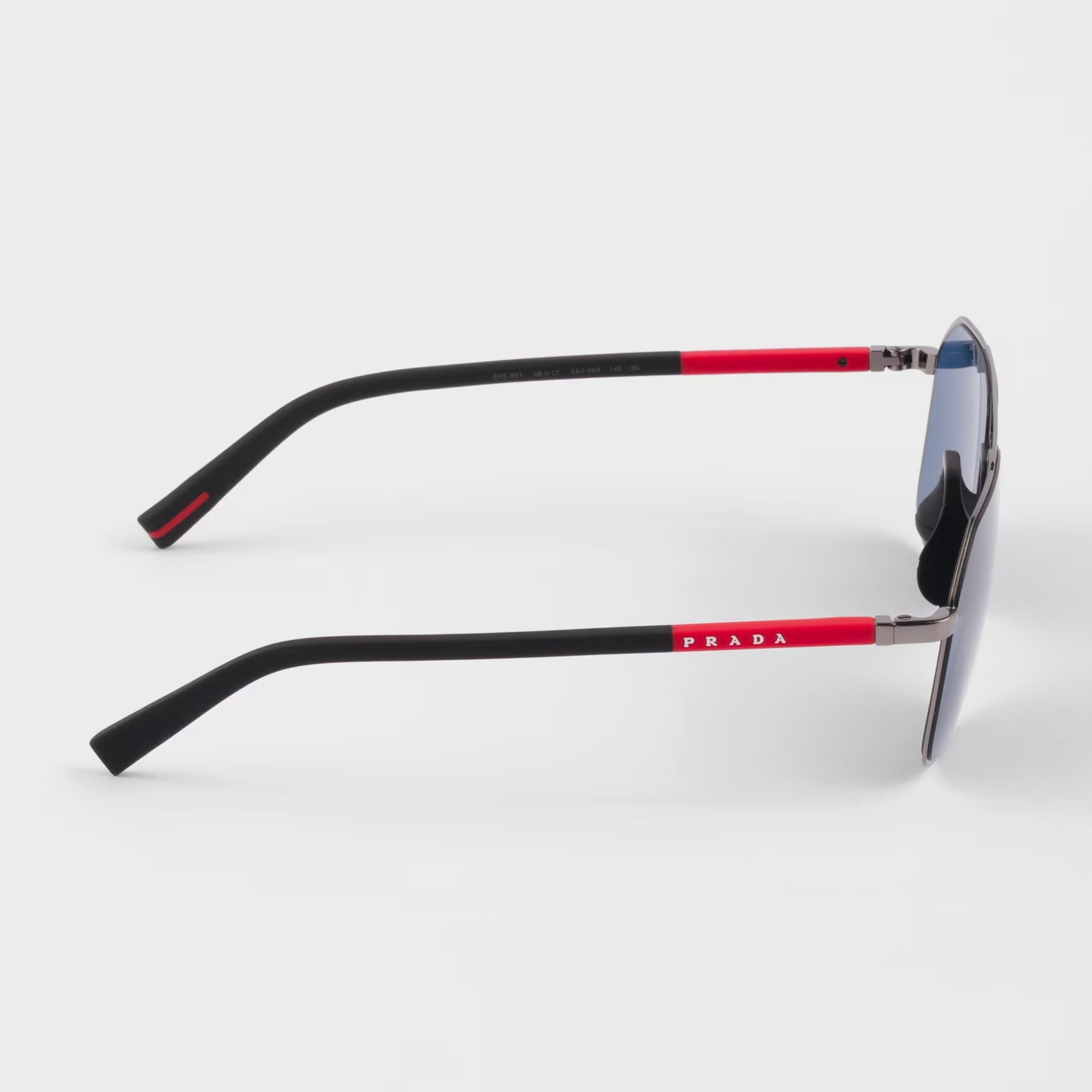 Prada Men Pilot Frame Lead Gray Sunglasses