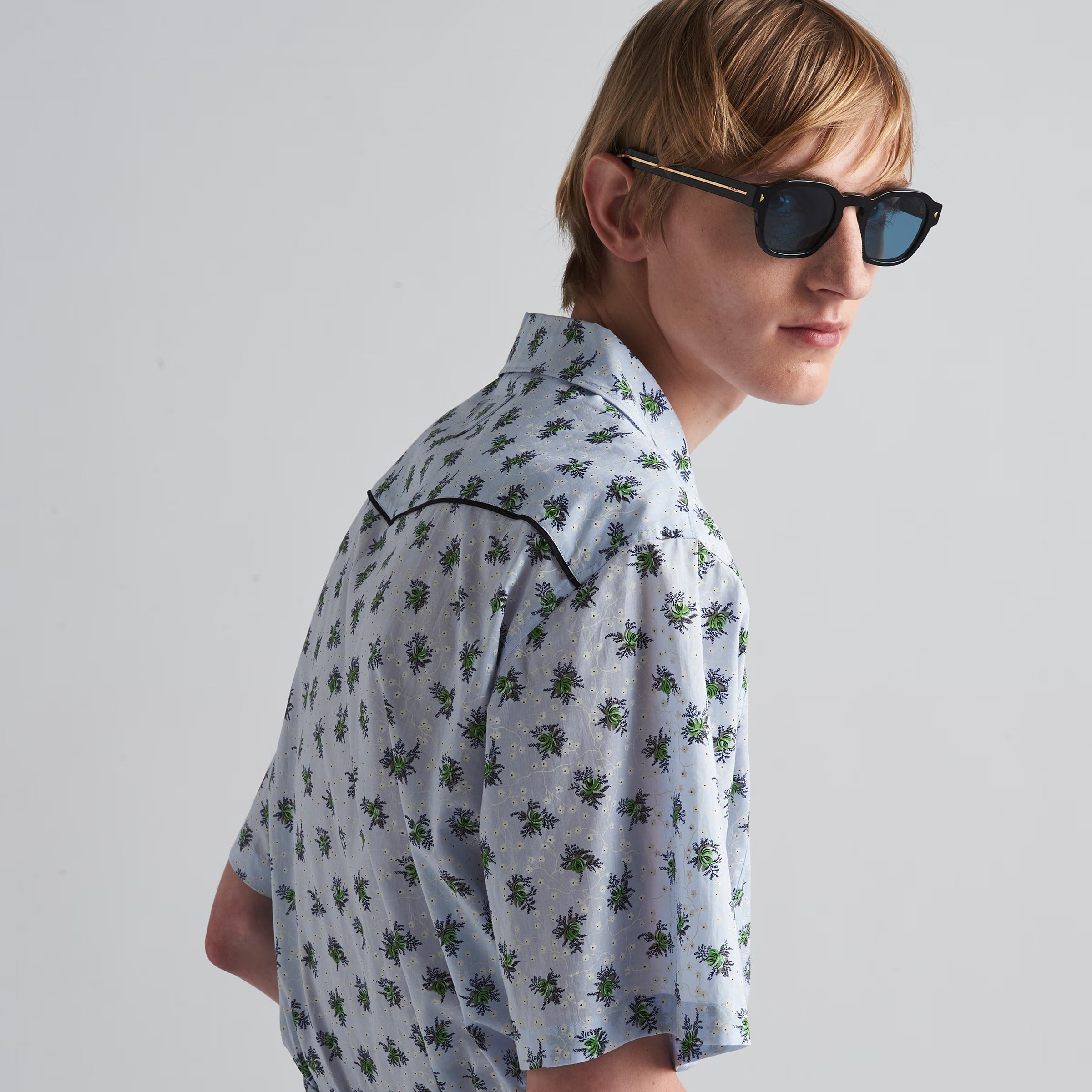 Prada Men Pantos Frame Dusty Black Sunglasses