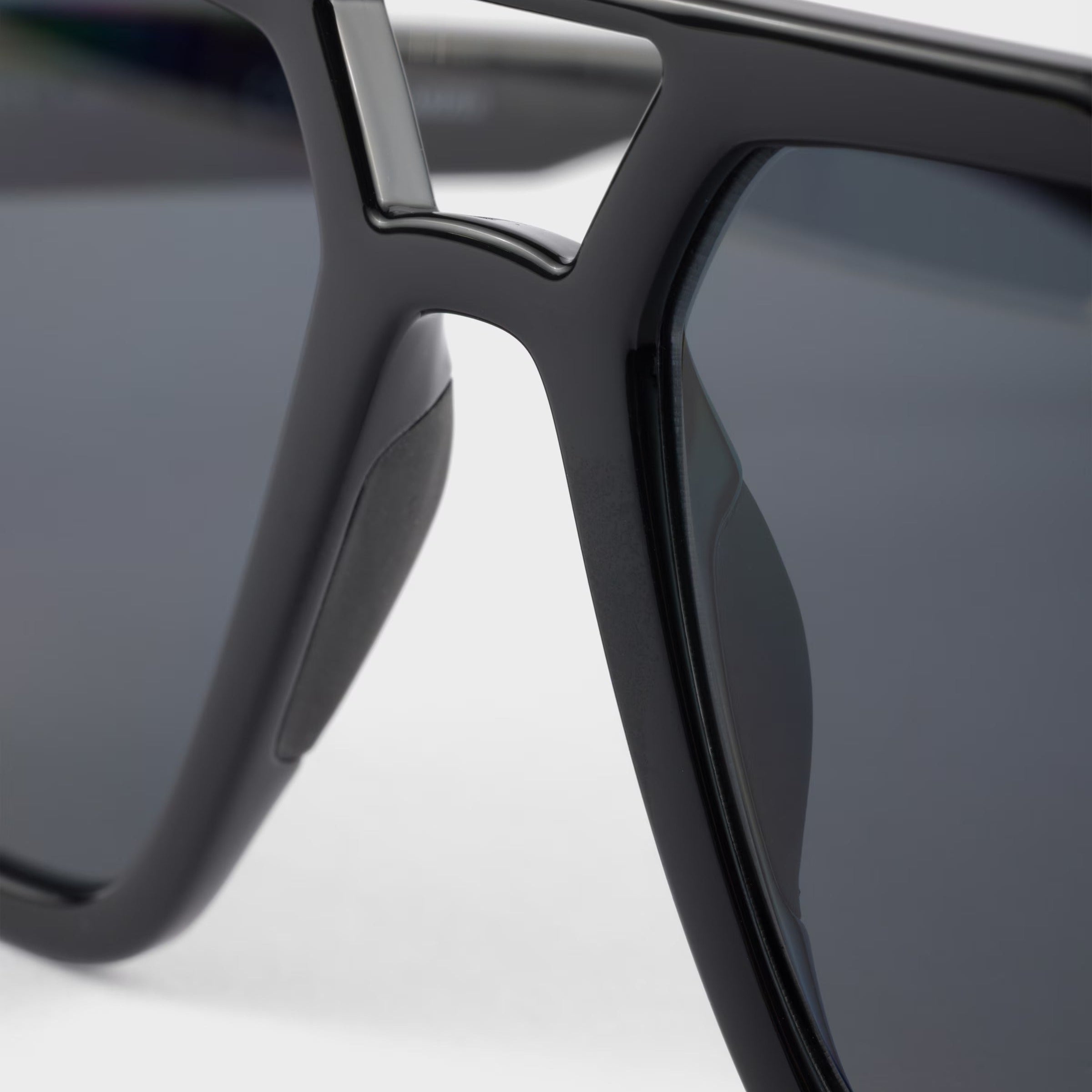 Prada Men Rectangular Frame Rubberized Black Sunglasses