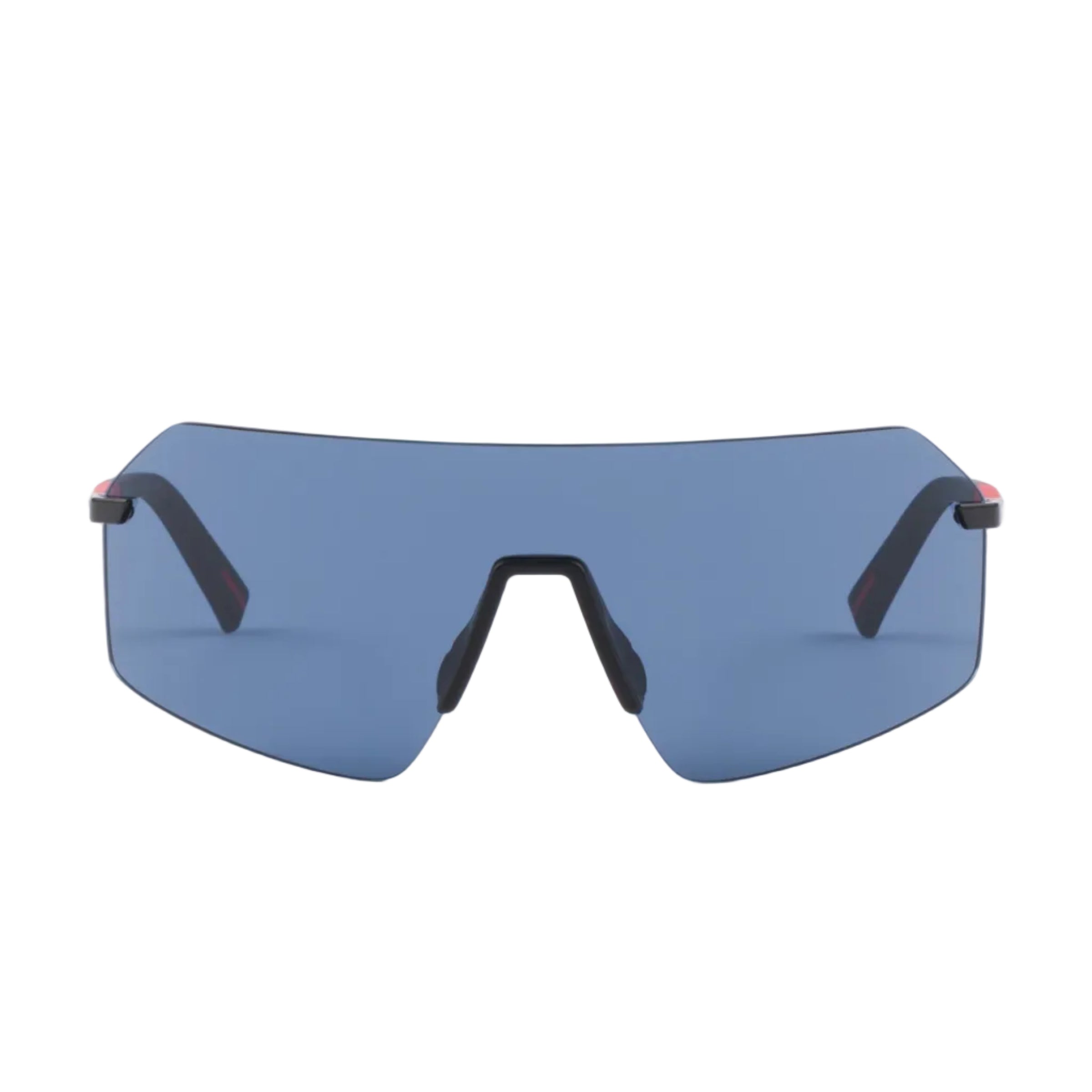 Prada Men Mask Rimless Frame Black Sunglasses