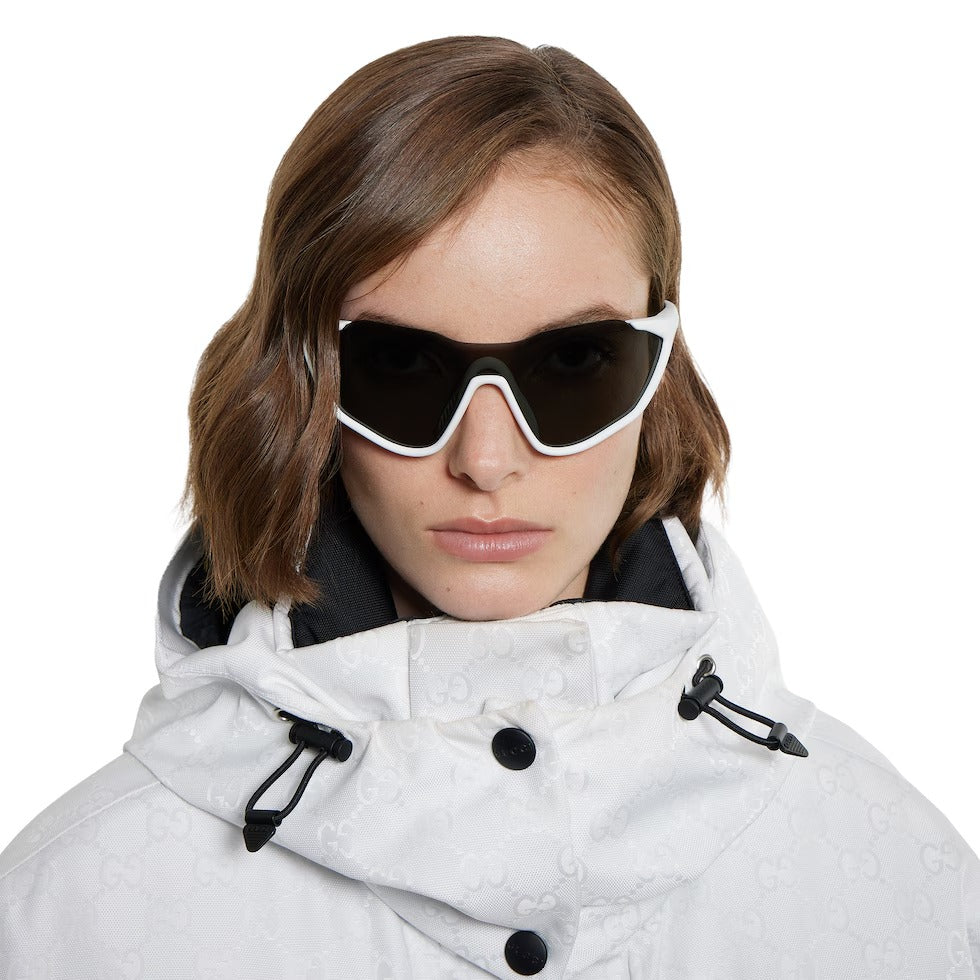 Gucci Men Mask-shaped White Sunglasses