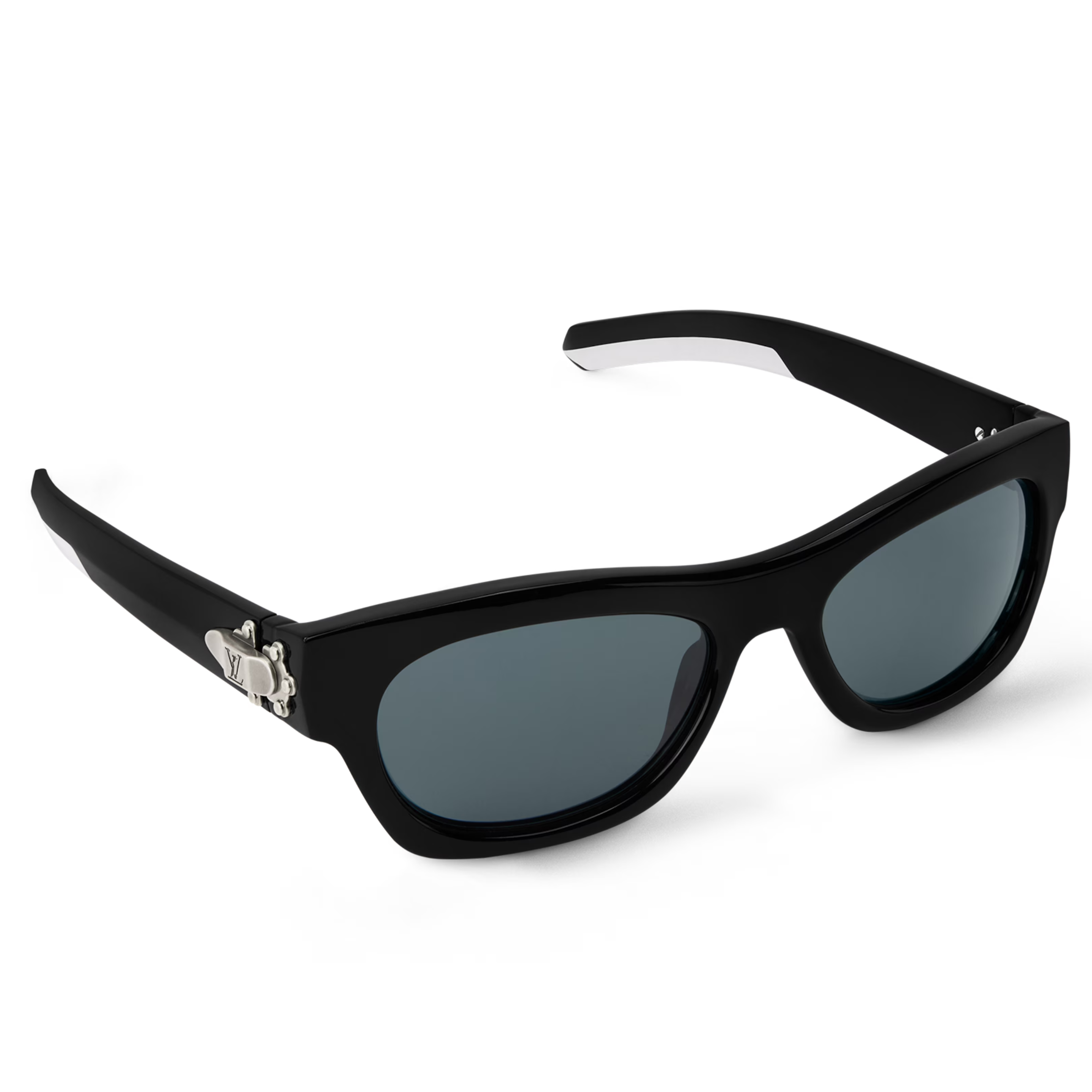 Louis Vuitton Men Round Sqaure Frame Matte Black Sunglasses