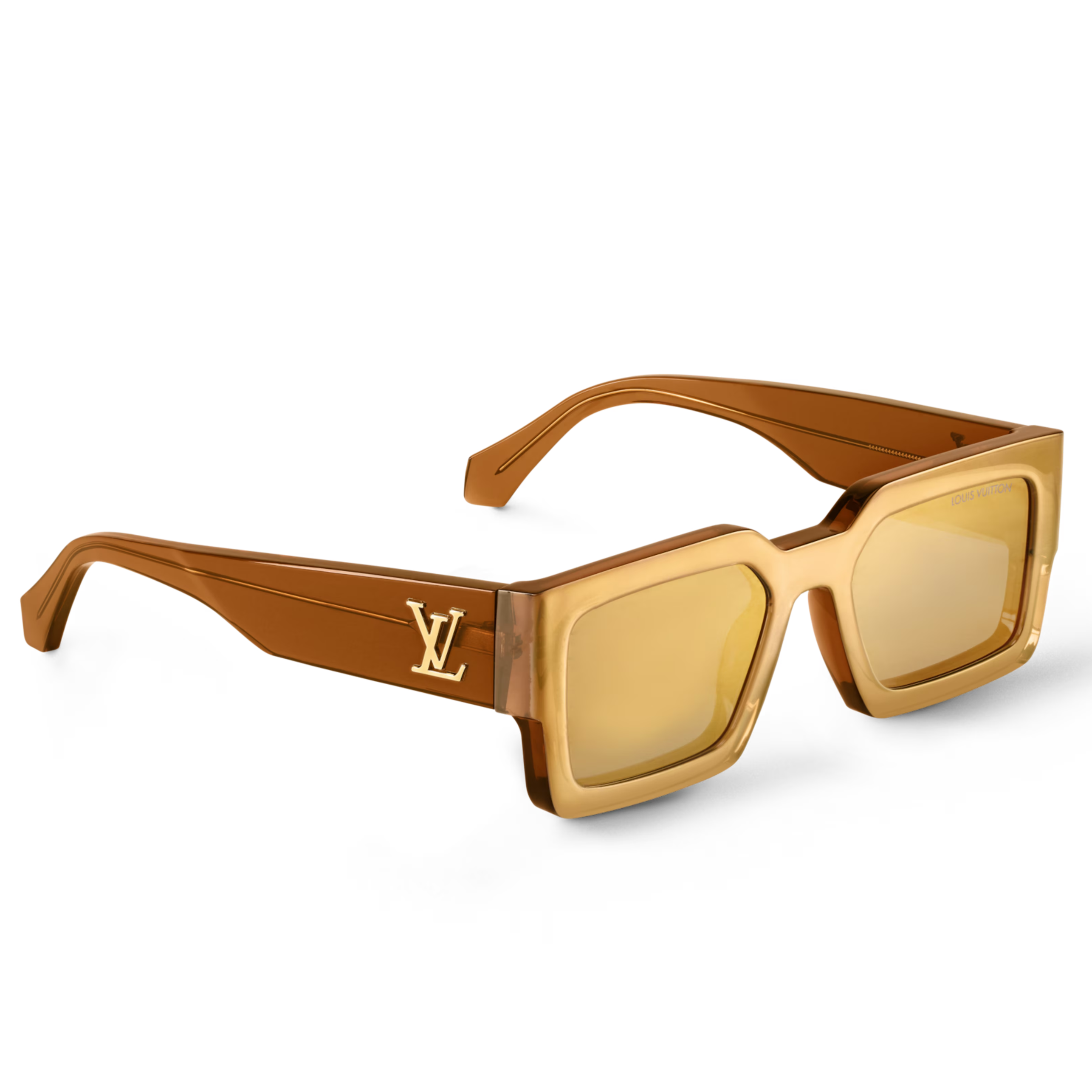 Louis Vuitton Men Square Frame Bronze Sunglasses
