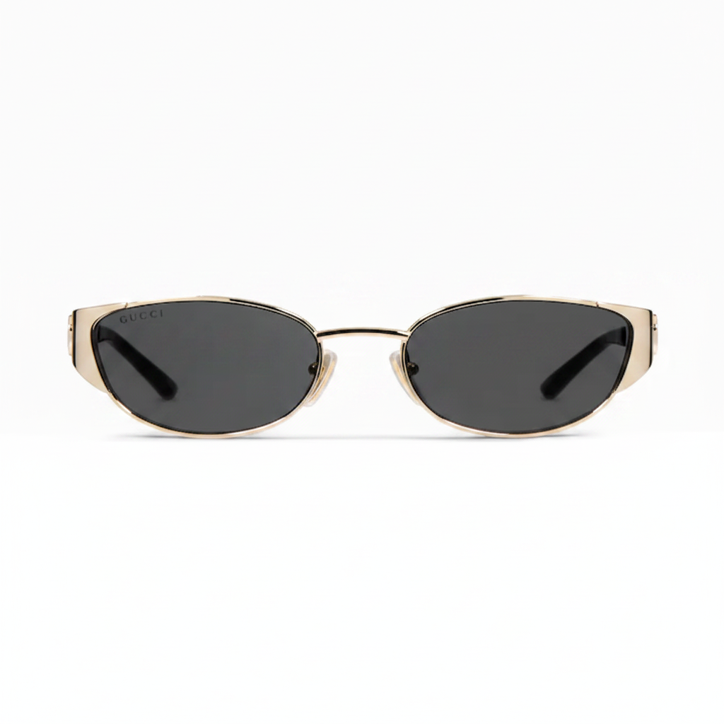 Gucci Women Oval Frame Gold Tone sunglasses