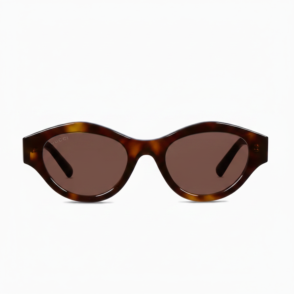Gucci Women Cat-eye Frame Brown Tortoiseshell Sunglasses