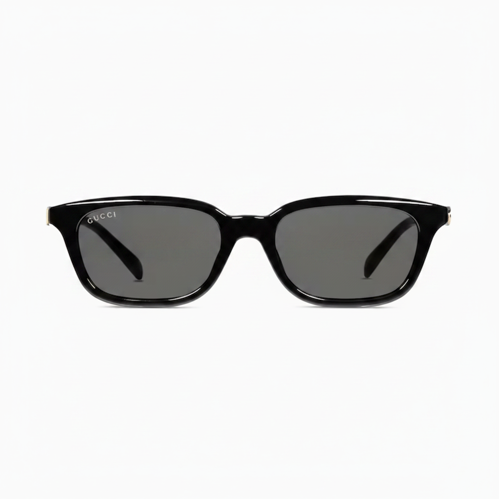 Gucci Women Rectangular Frame Deep Black Sunglasses