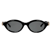 Gucci Women Cat-eye Frame Shiny Natural Black Sunglasses