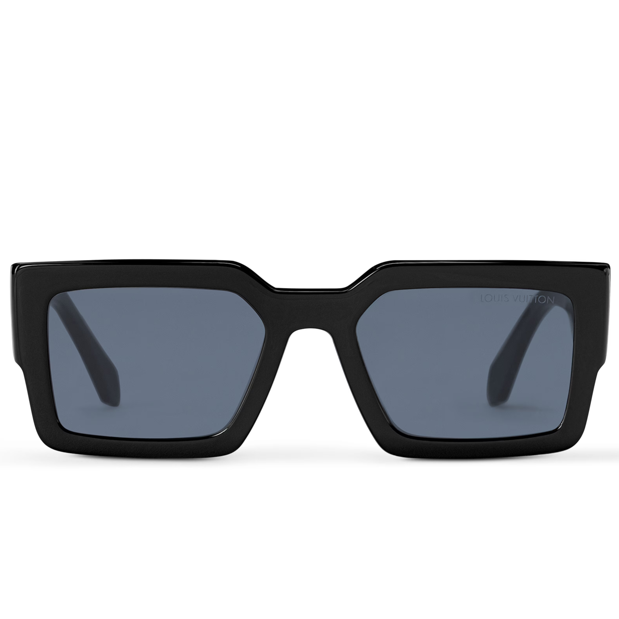 Louis Vuitton Men Square Deep Shiny Black Sunglasses