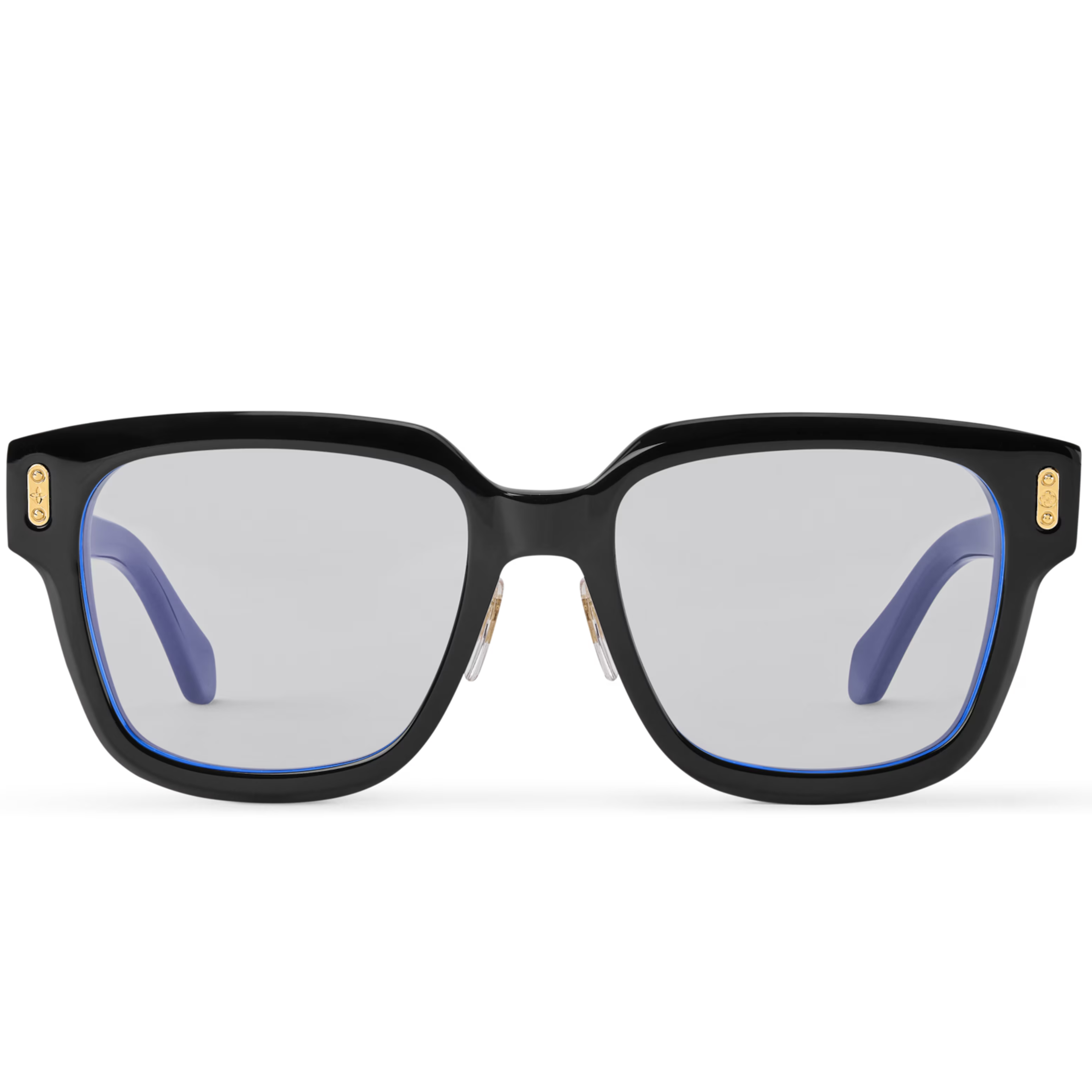 Louis Vuitton Men Square Frame Shiny Smoky Black Sunglasses