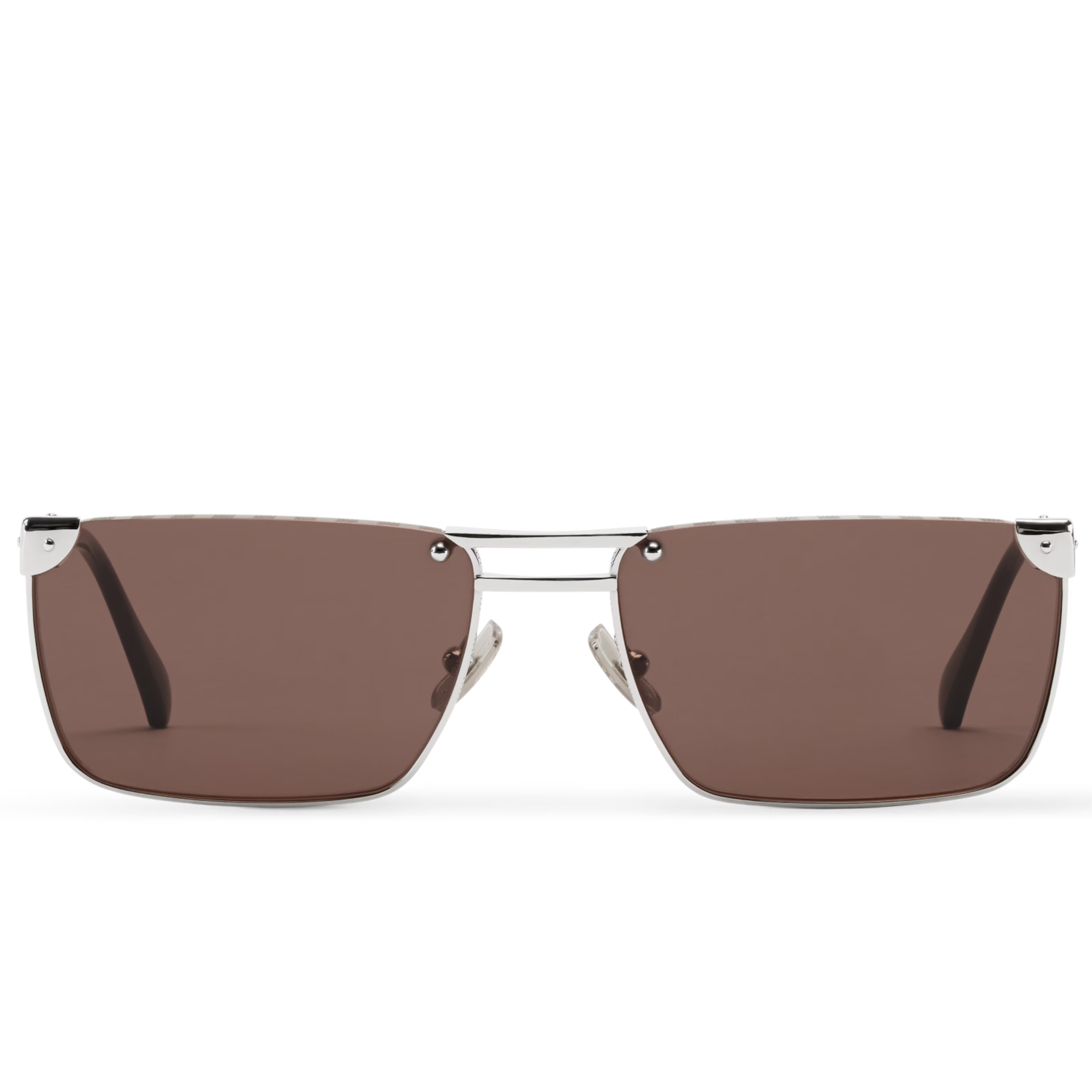 Louis Vuitton Men Square Frame Silver Sunglasses
