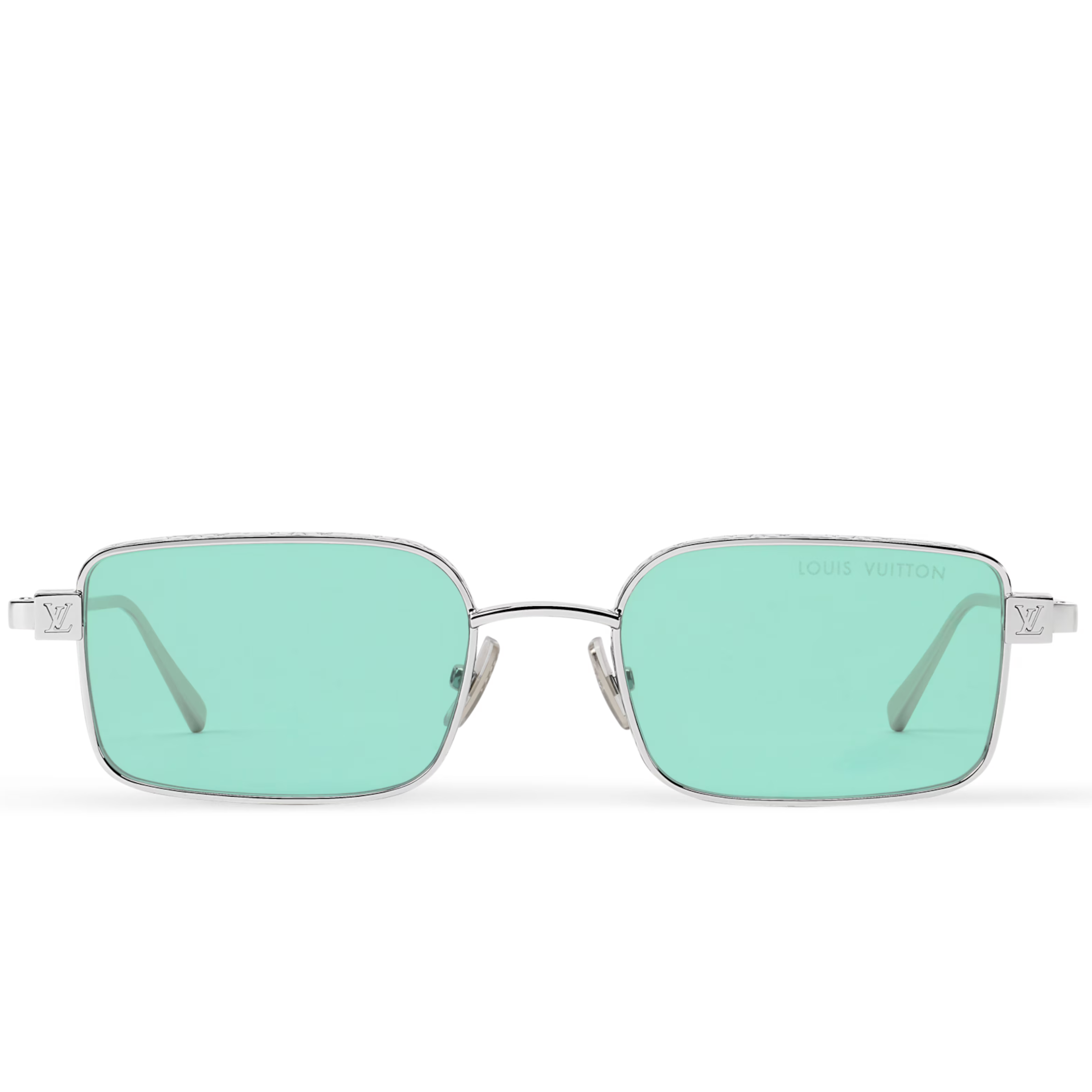 Louis Vuitton Men Square Frame Light Silver Sunglasses