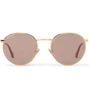 Louis Vuitton Men Round Frame Shiny Gold Sunglasses