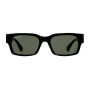 Gucci Men Rectangular Frame Smoky Black Sunglasses