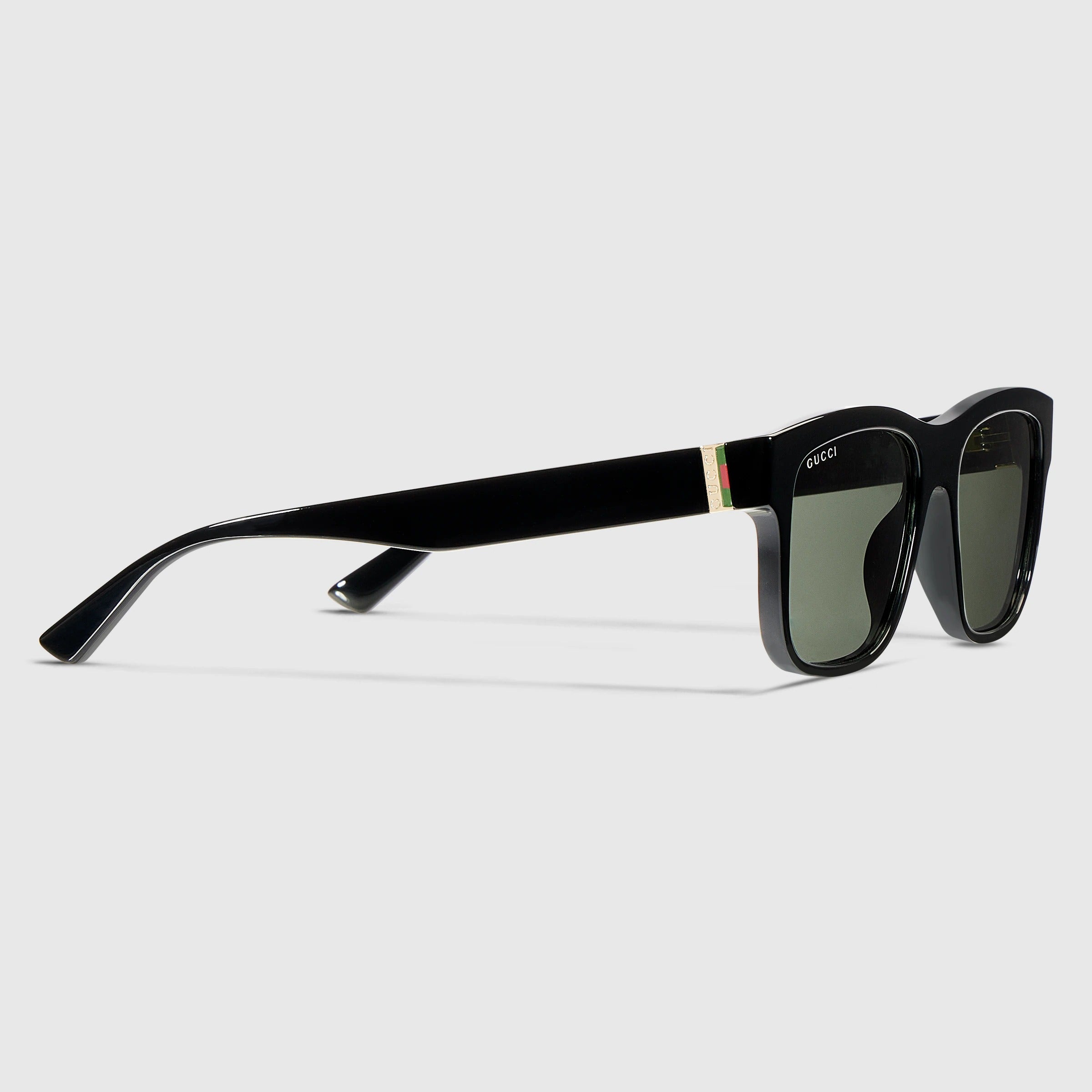 Gucci Men Rectangular Frame Grey Sunglasses