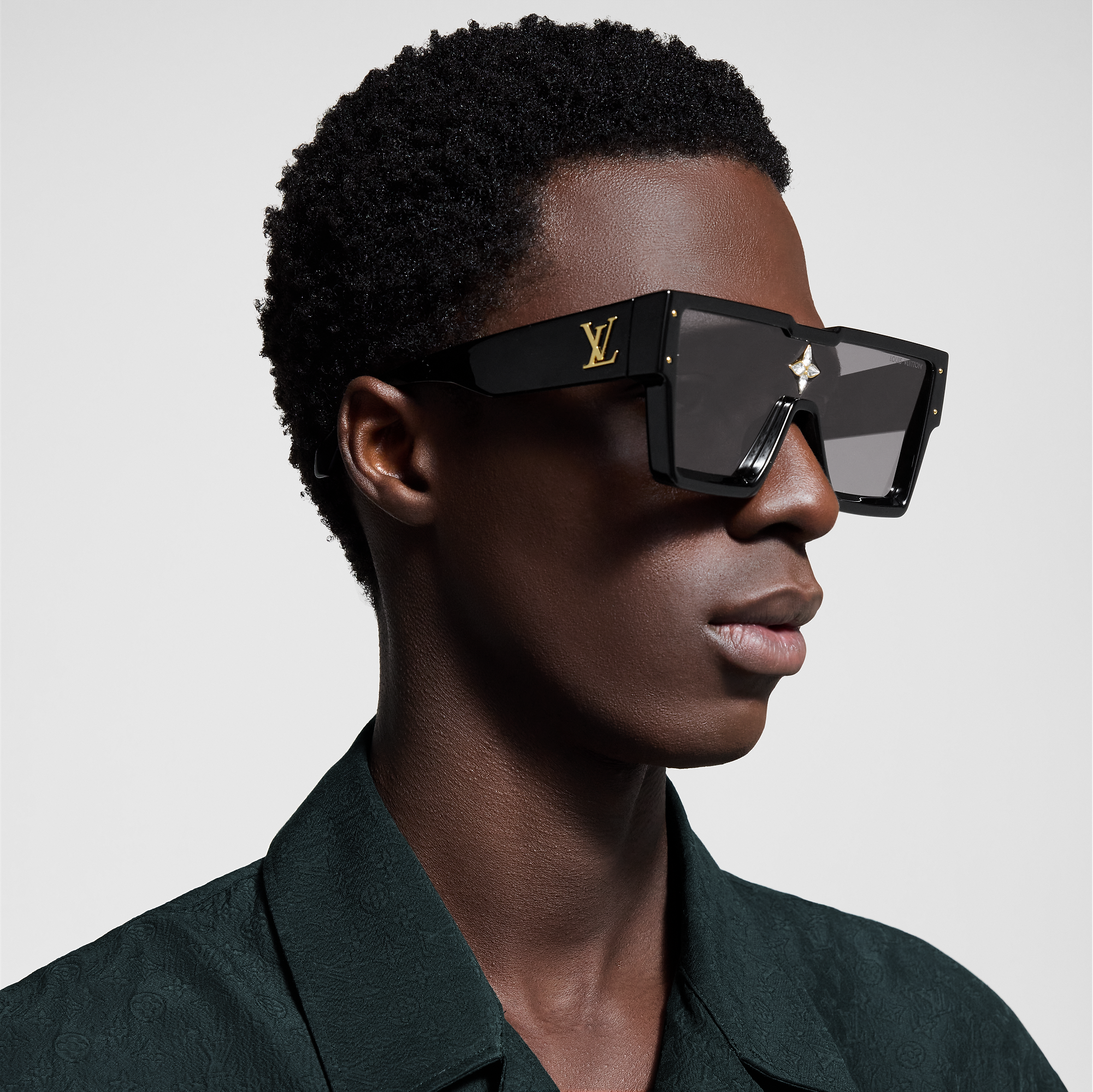 Louis Vuitton Men Mask Frame Soft Black Sunglasses