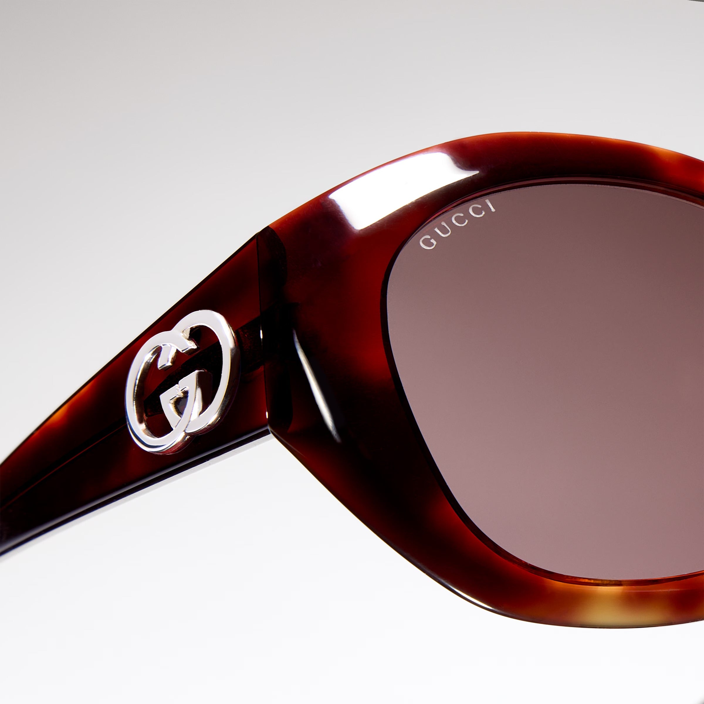 Gucci Women Geometric Frame Brown Sunglasses