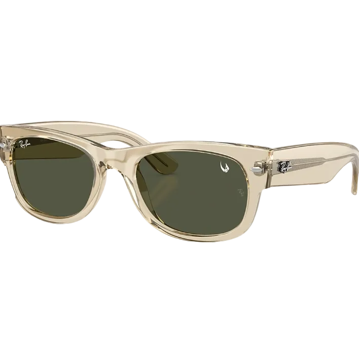 Ray Ban Men Square Frame Polished Beige Sunglasses