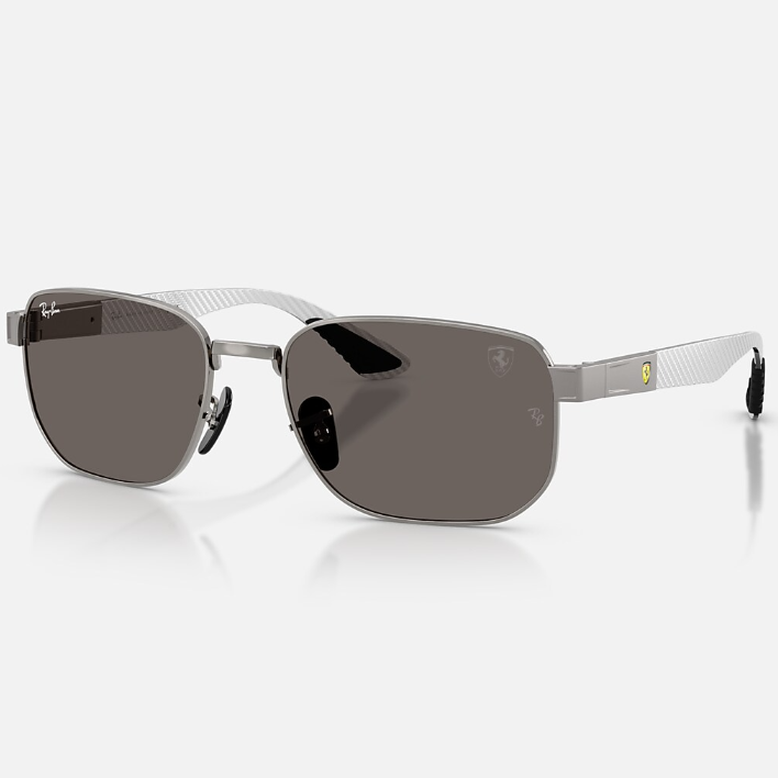 Ray Ban Men Irregular Frame Polished Gunmetal Sunglasses