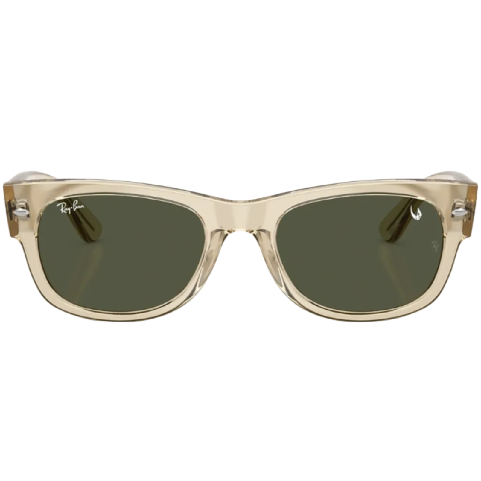 Ray Ban Men Square Frame Polished Beige Sunglasses