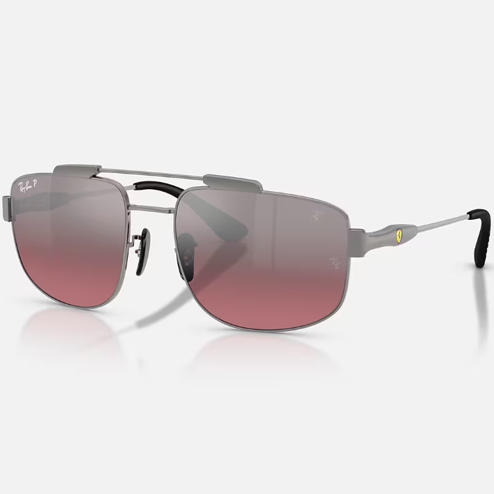 Ray Ban Men Square Frame Gunmetal Sunglasses