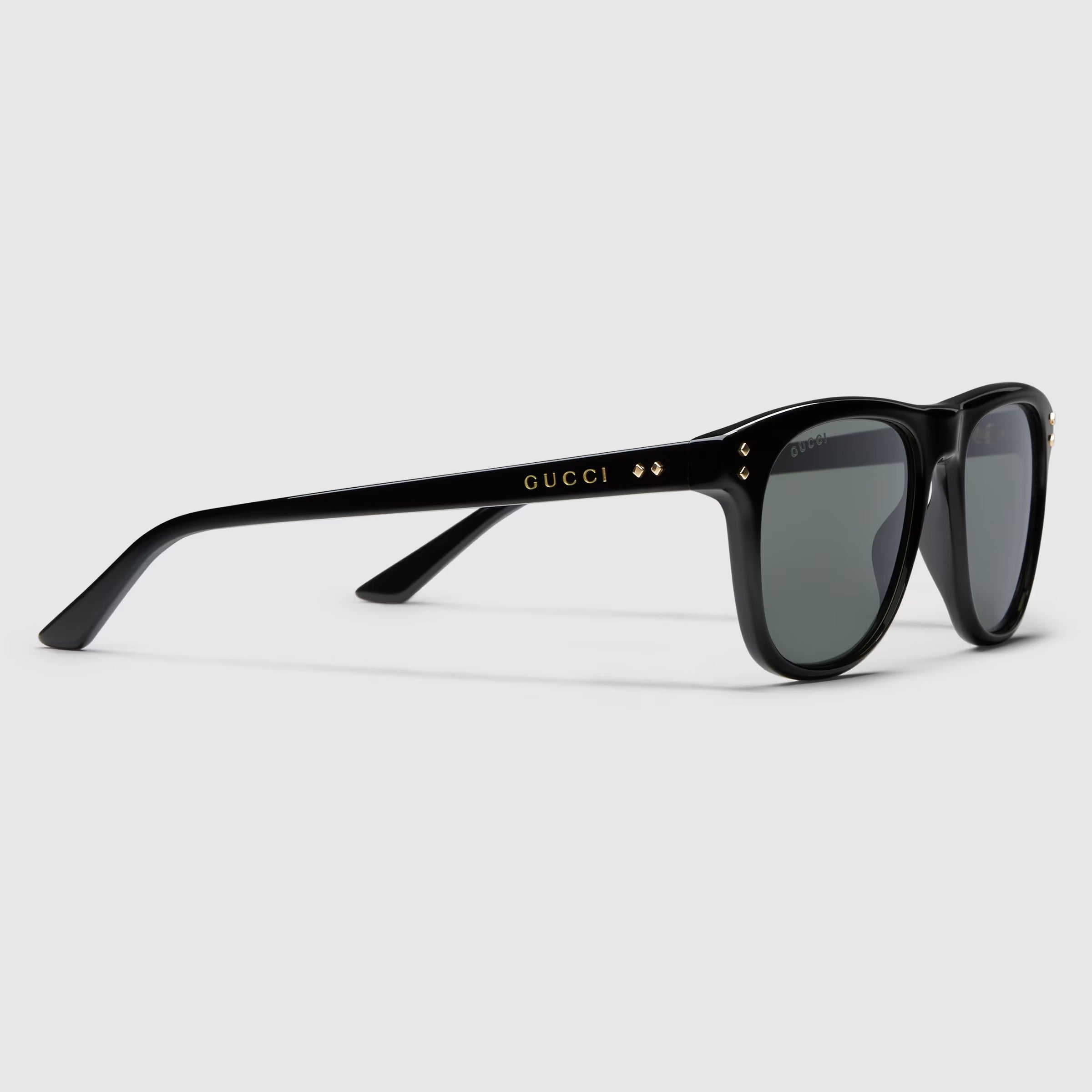 Gucci Men Square Frame Matte Black Sunglasses