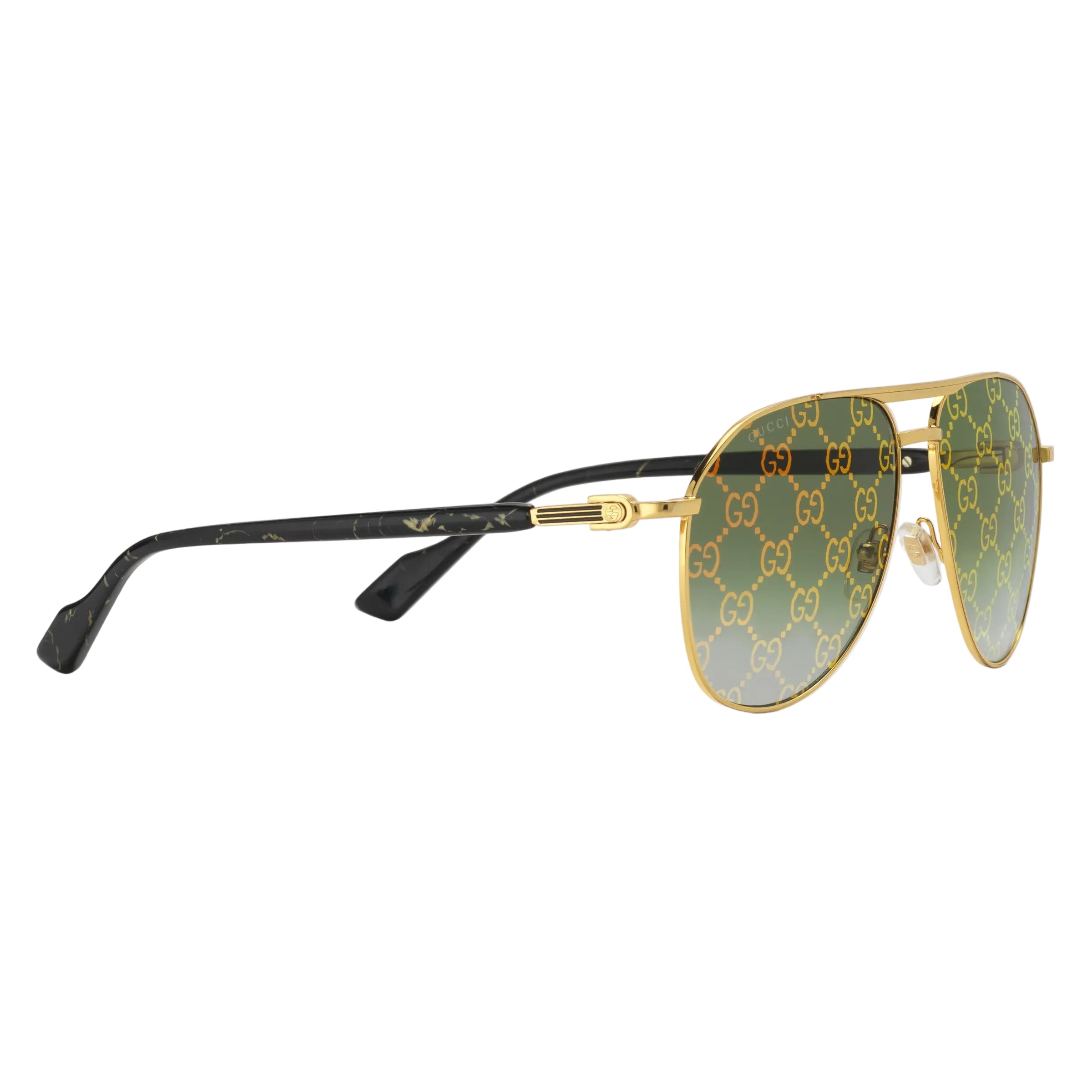 Gucci Men Aviator Frame Gold Sunglasses