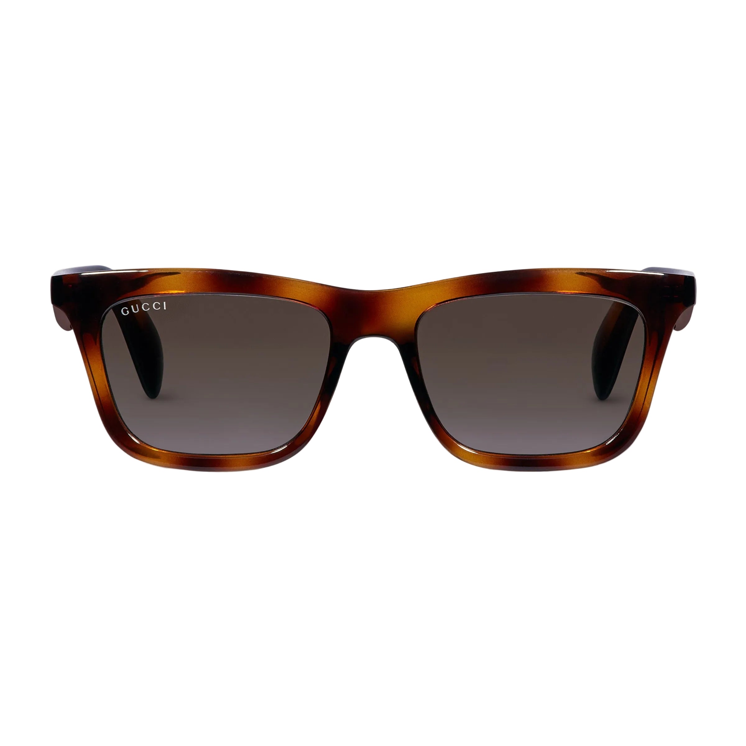 Gucci Men Rectangular Frame Light Brown Sunglasses