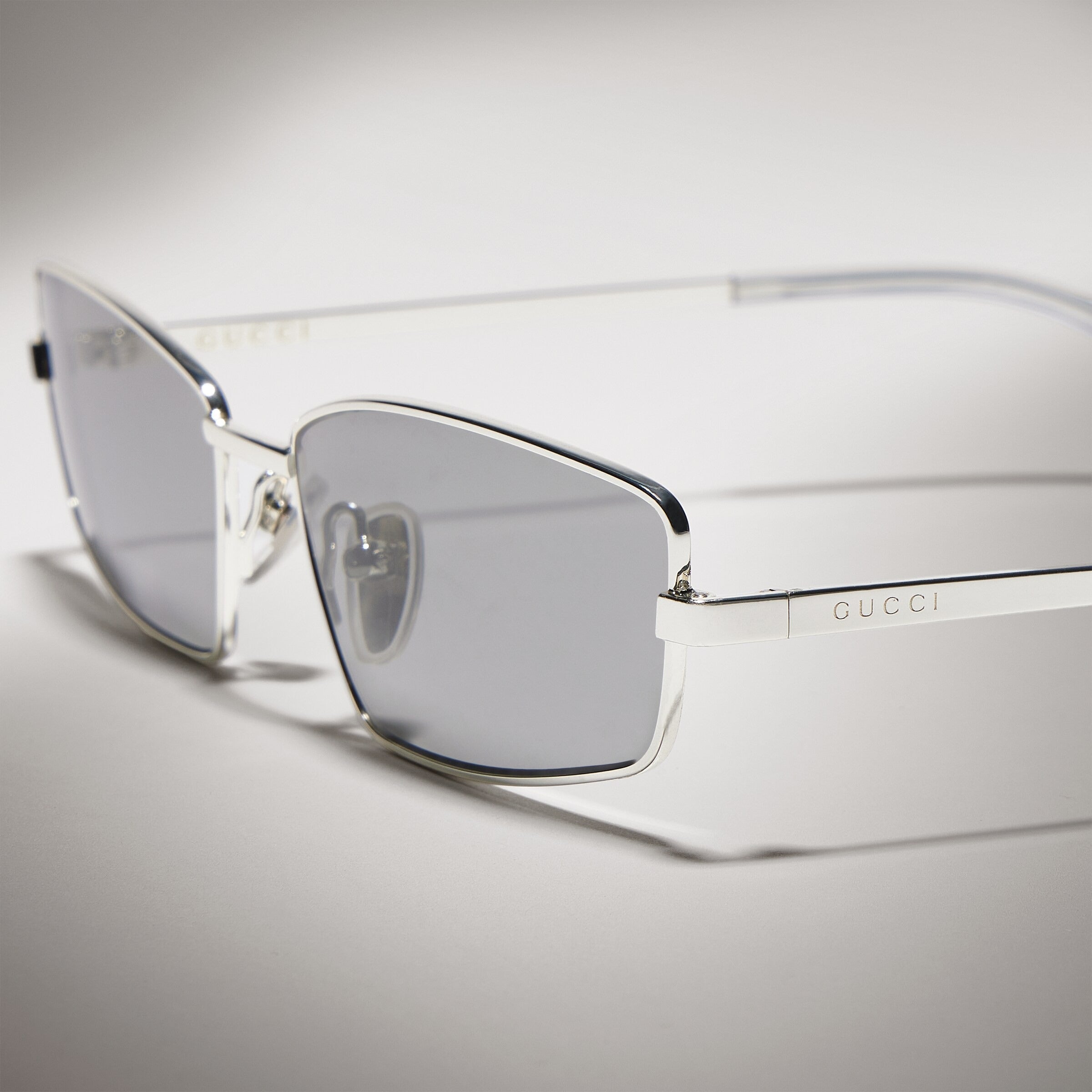 Gucci Unisex Rectangular Frame Gray Sunglasses