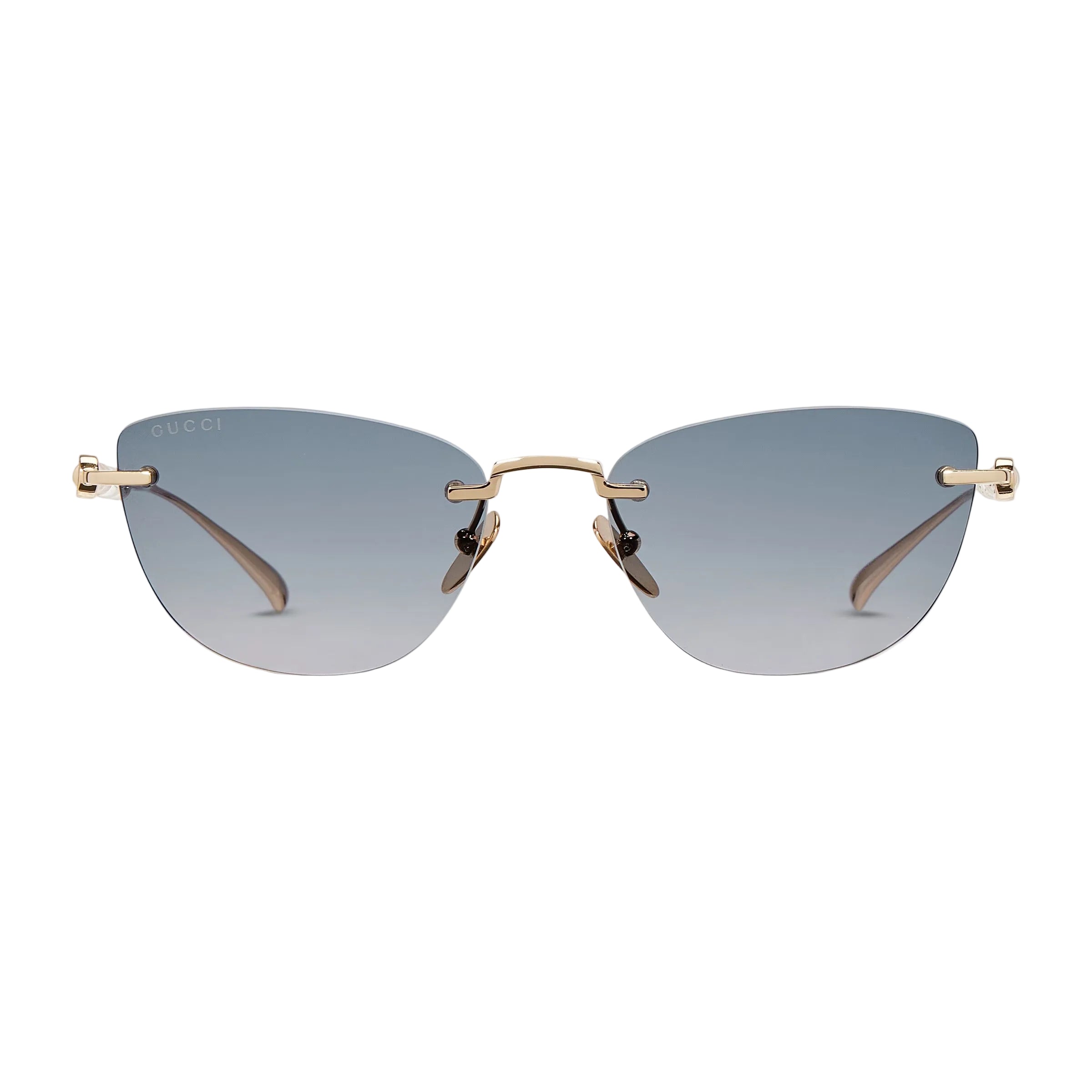 Gucci Women Cat-eye Frame Shiny Gold Tone sunglasses