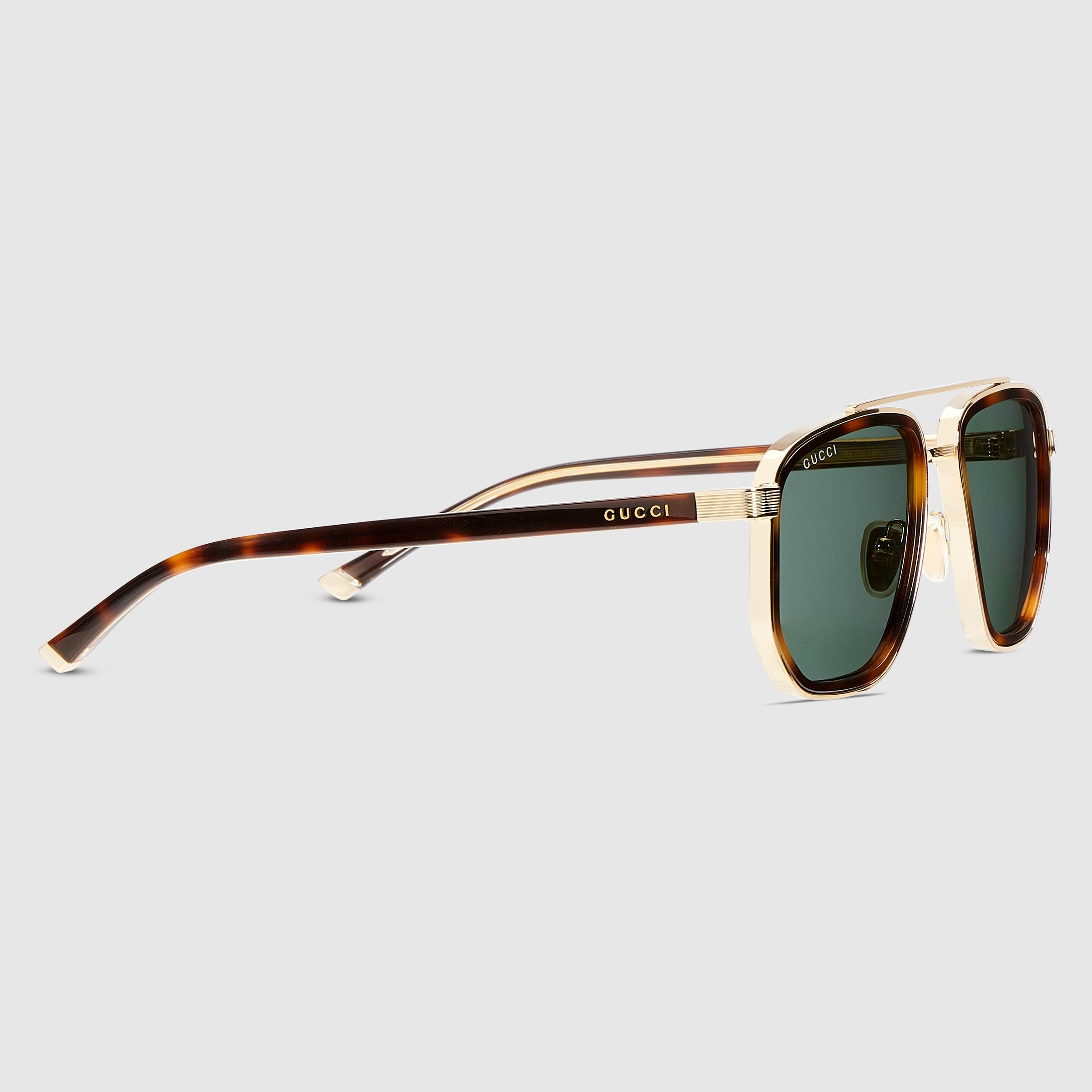 Gucci Men Navigator Frame Brown Sunglasses
