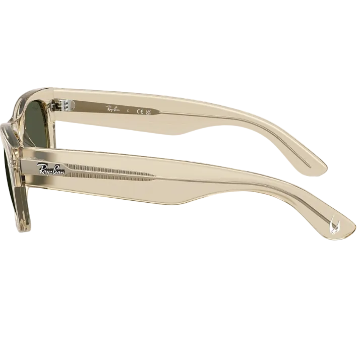 Ray Ban Men Square Frame Polished Beige Sunglasses
