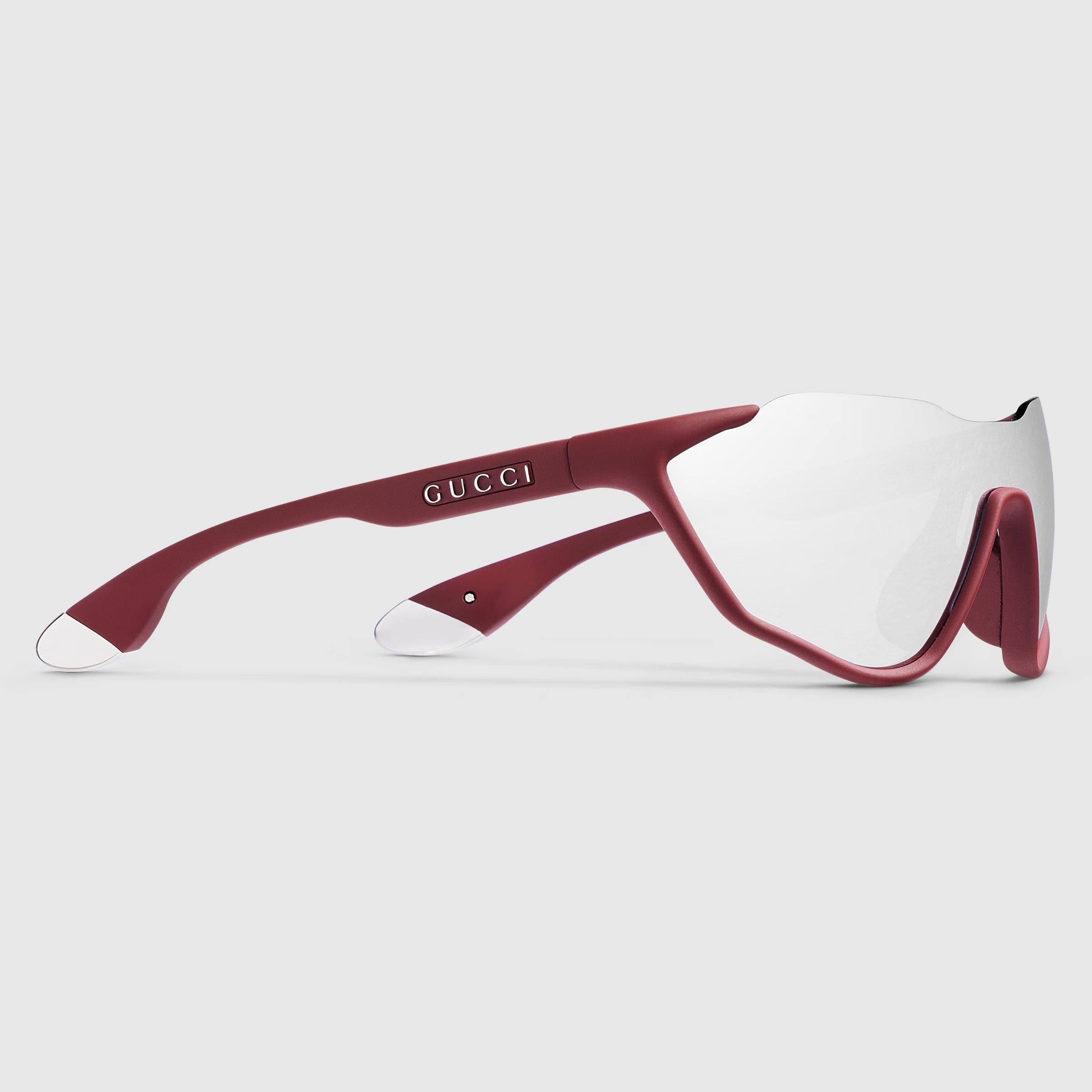 Gucci Men Mask-shaped Red Sunglasses