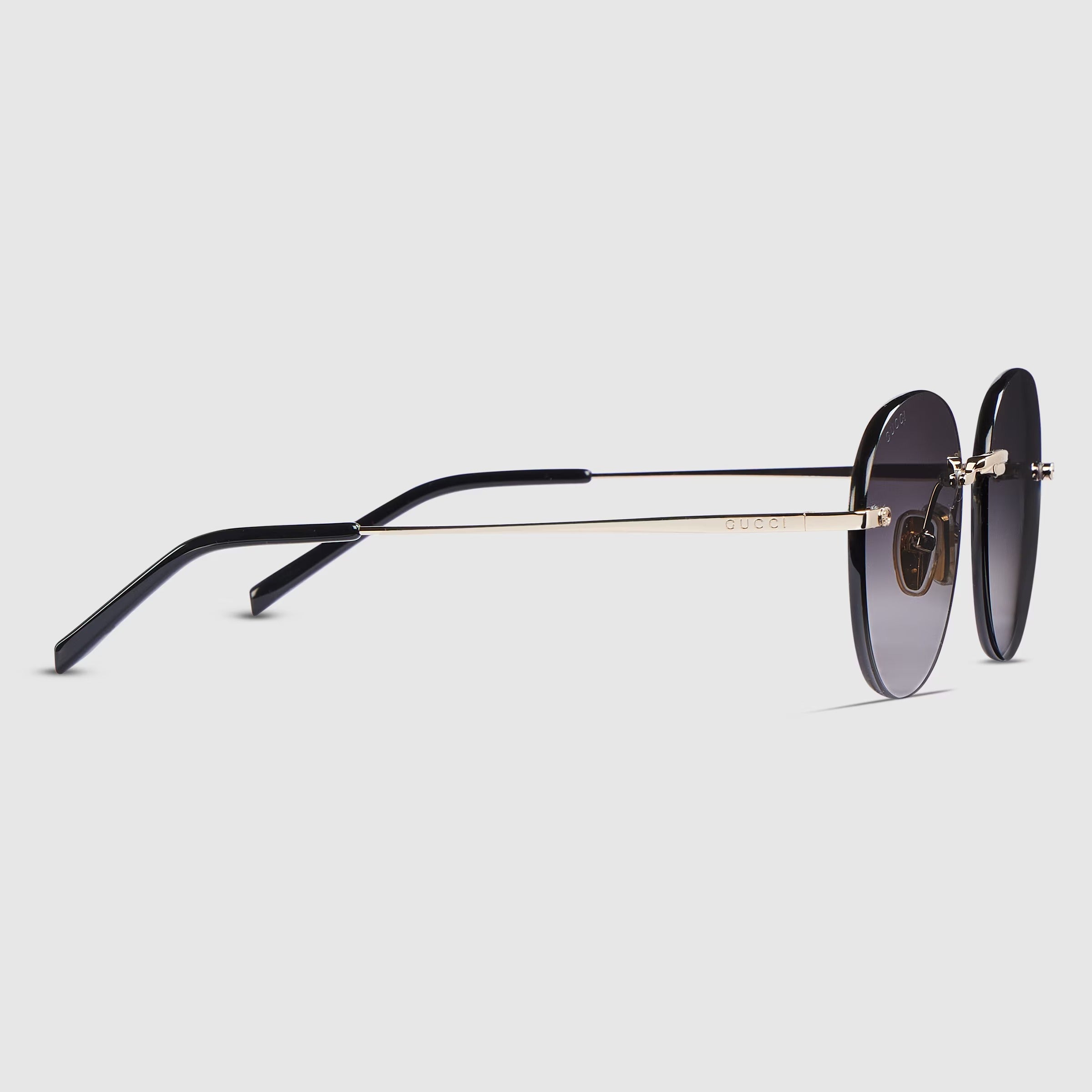 Gucci Women Specialized Fit Frameless Frame Shiny Gold Sunglasses