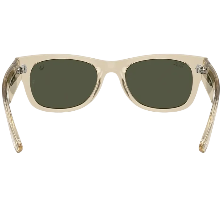 Ray Ban Men Square Frame Polished Beige Sunglasses