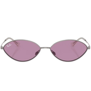 Ray Ban Men Oval Frame Shiny Gunmetal Sunglasses